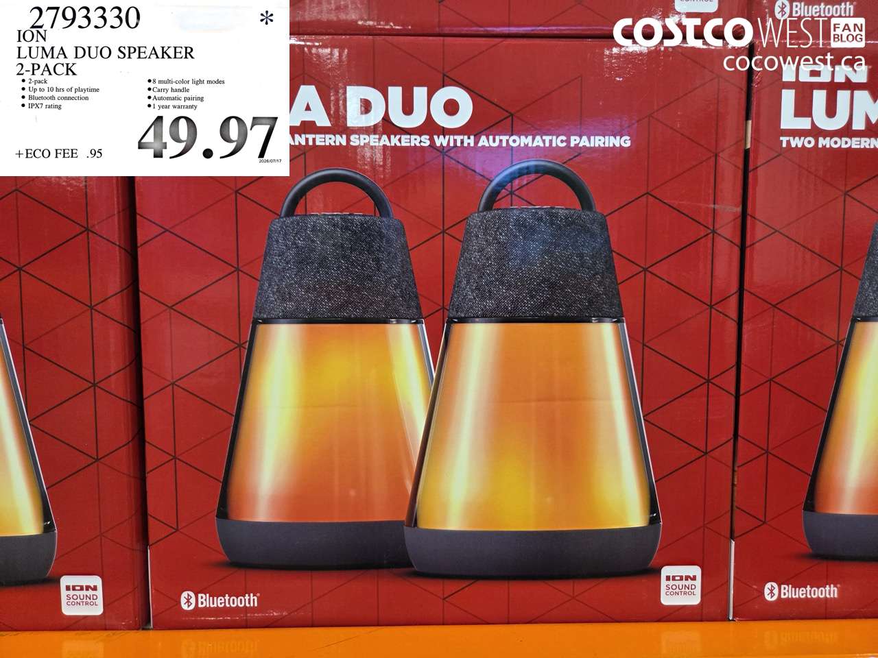 2793330 ION LUMA DUO SPEAKER 2-PACK $49.97