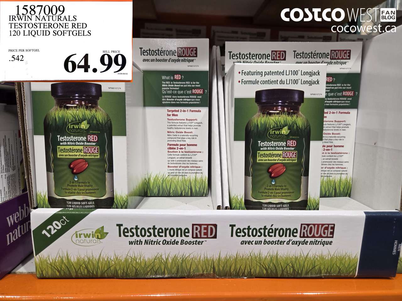 1587009 IRWIN NATURALS TESTOSTERONE RED 120 LIQUID SOFTGELS $64.99