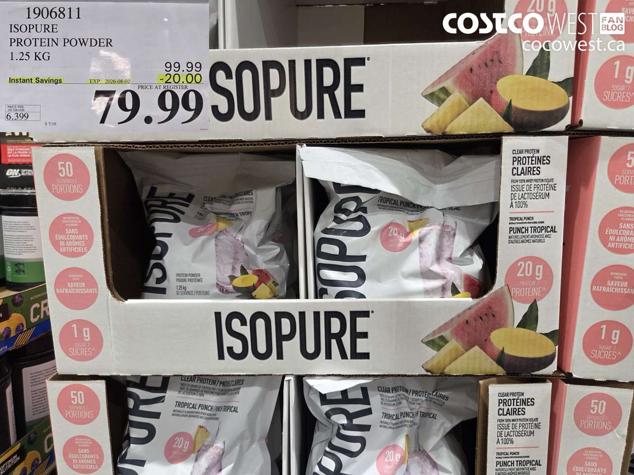 1906811 ISOPURE PROTEIN POWDER 1.25 KG ($20.00 INSTANT SAVINGS EXPIRES ON 2026-08-02) $79.99