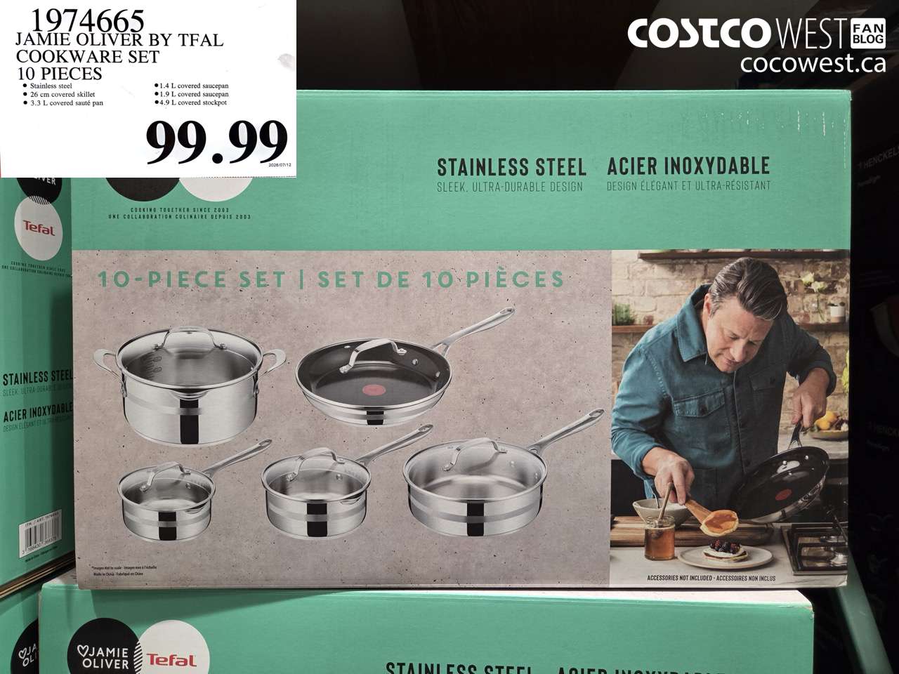 1974665 JAMIE OLIVER BY TFAL COOKWARE SET 10 PIECES $99.99
