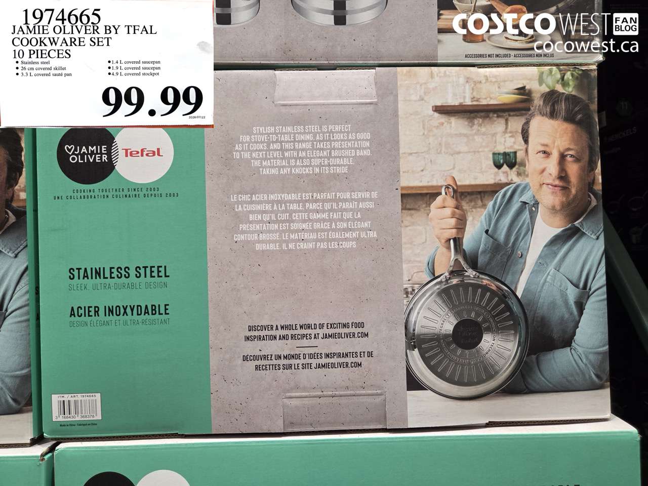 1974665 JAMIE OLIVER BY TFAL COOKWARE SET 10 PIECES $99.99