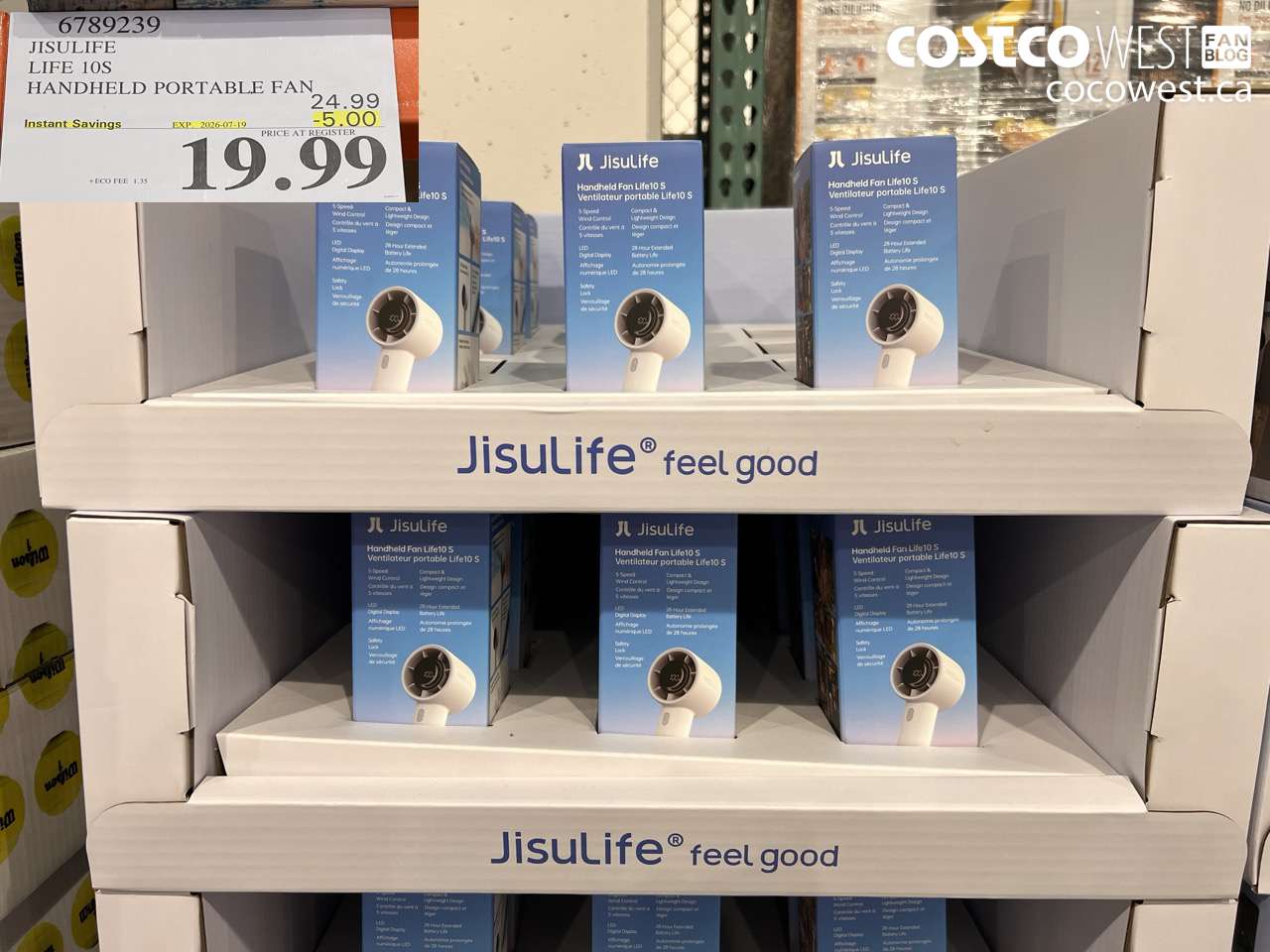 6789239 JISULIFE LIFE 10S HANDHELD PORTABLE FAN ($5.00 INSTANT SAVINGS EXPIRES ON 2026-07-19) $19.99