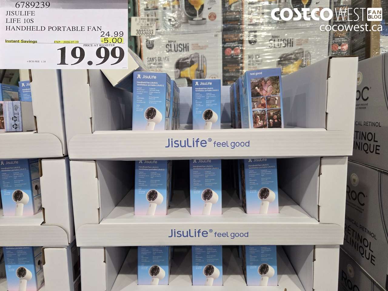6789239 JISULIFE LIFE 10S HANDHELD PORTABLE FAN ($5.00 INSTANT SAVINGS EXPIRES ON 2026-07-19) $19.99