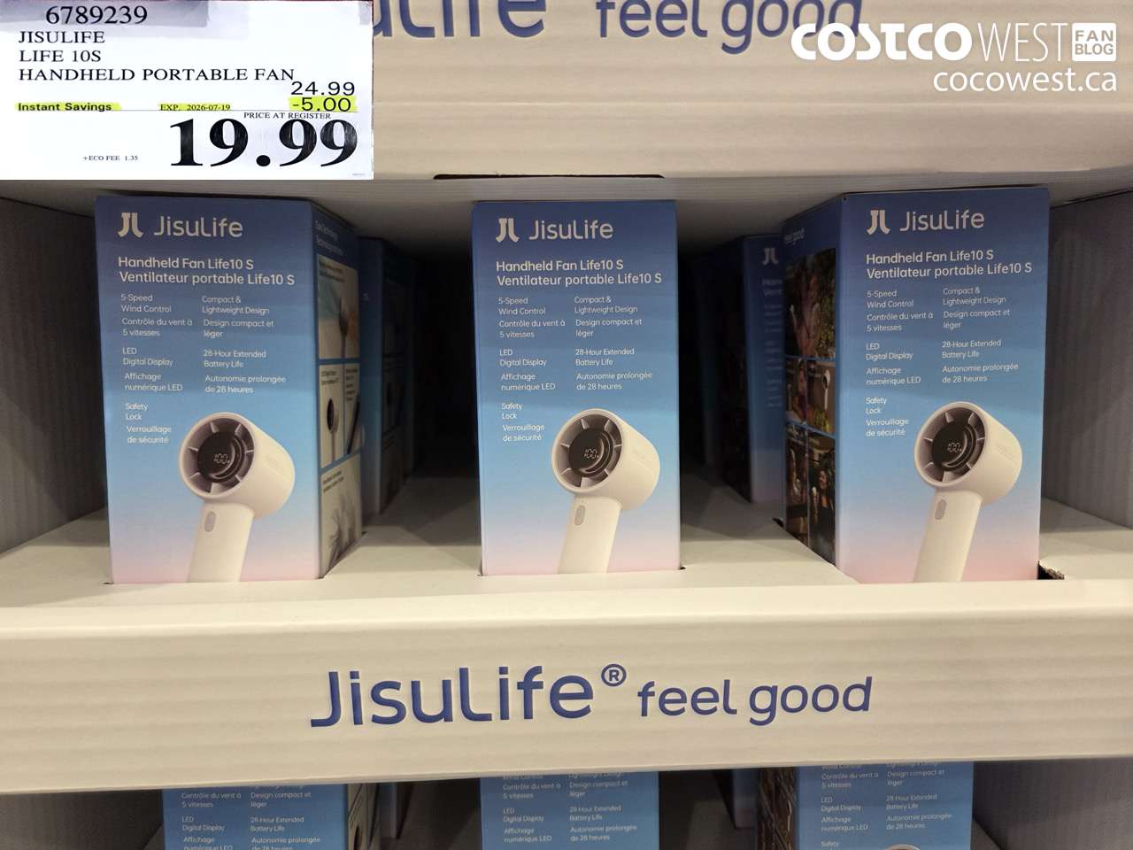 6789239 JISULIFE LIFE 10S HANDHELD PORTABLE FAN ($5.00 INSTANT SAVINGS EXPIRES ON 2026-07-19) $19.99