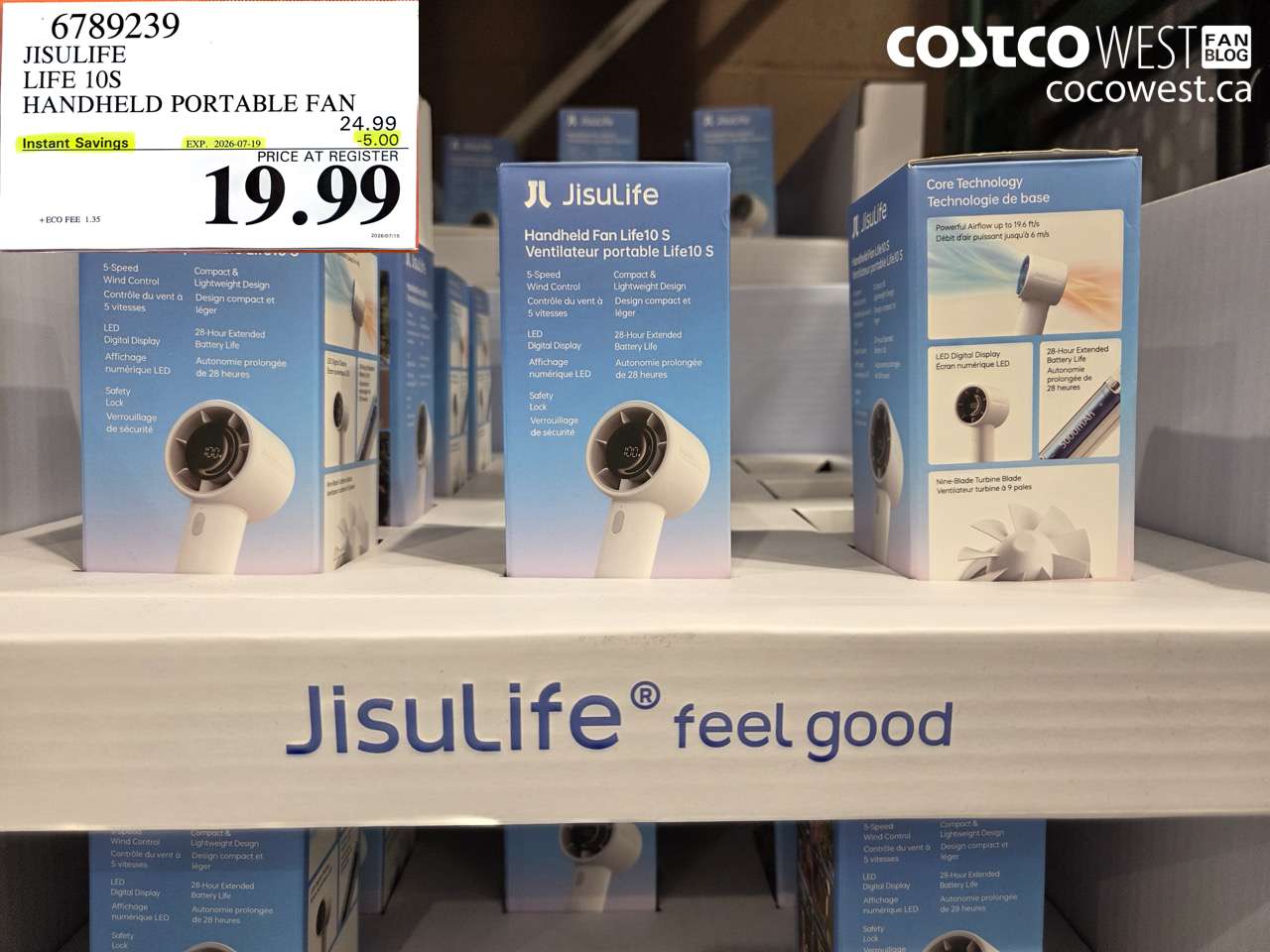 6789239 JISULIFE LIFE 10S HANDHELD PORTABLE FAN ($5.00 INSTANT SAVINGS EXPIRES ON 2026-07-19) $19.99