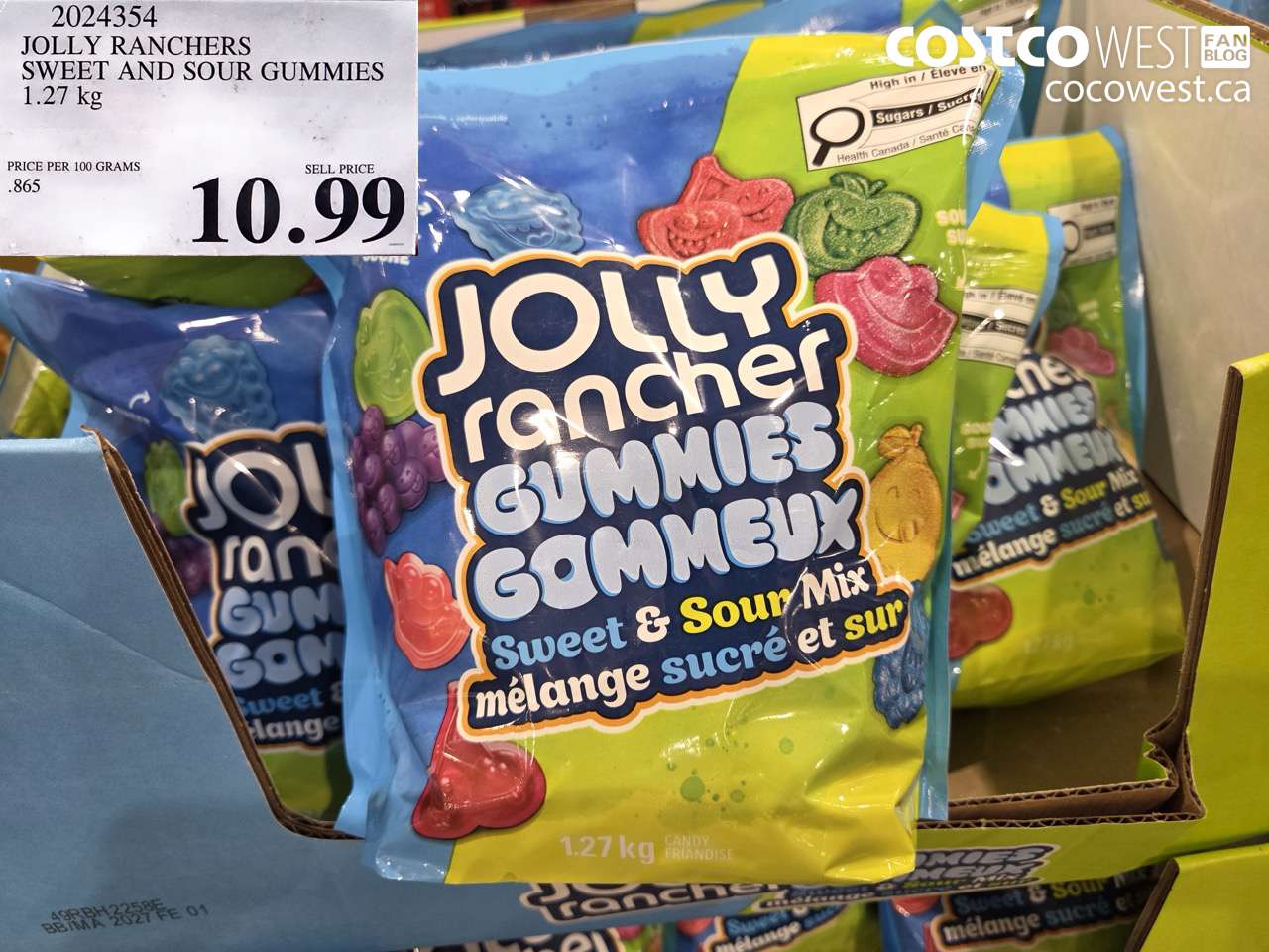 2024354 JOLLY RANCHERS SWEET AND SOUR GUMMIES 1.27 KG $10.99