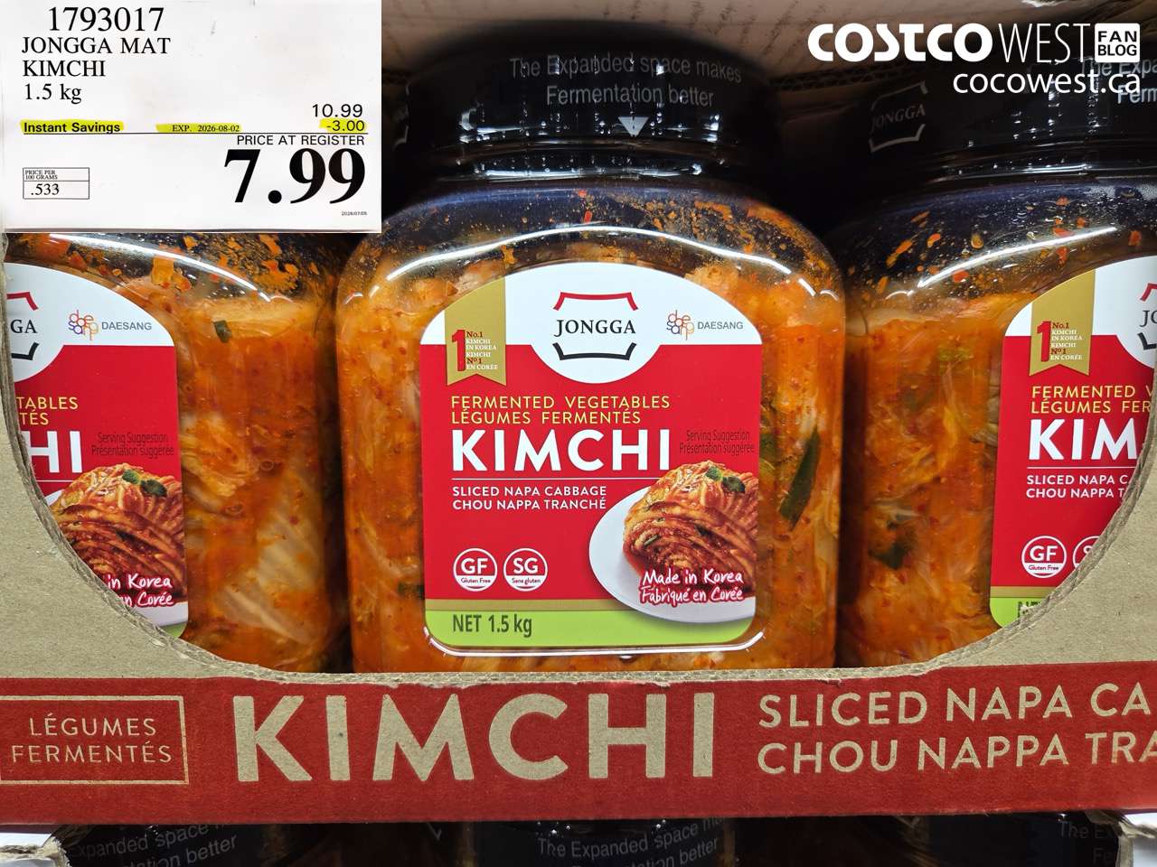 1793017 JONGGA MAT KIMCHI 1.5 KG ($3.00 INSTANT SAVINGS EXPIRES ON 2026-08-02) $7.99
