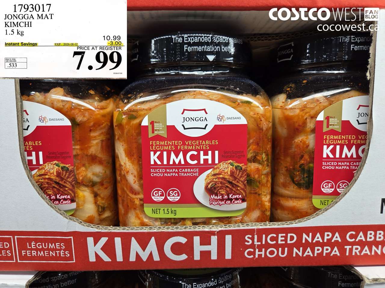 1793017 JONGGA MAT KIMCHI 1.5 KG ($3.00 INSTANT SAVINGS EXPIRES ON 2026-08-02) $7.99
