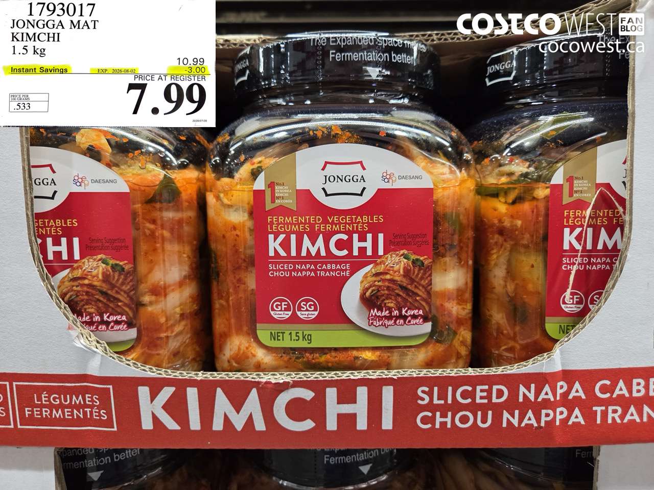 1793017 JONGGA MAT KIMCHI 1.5 KG ($3.00 INSTANT SAVINGS EXPIRES ON 2026-08-02) $7.99