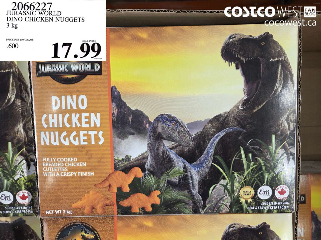 2066227 JURASSIC WORLD DINO CHICKEN NUGGETS 3 KG $17.99