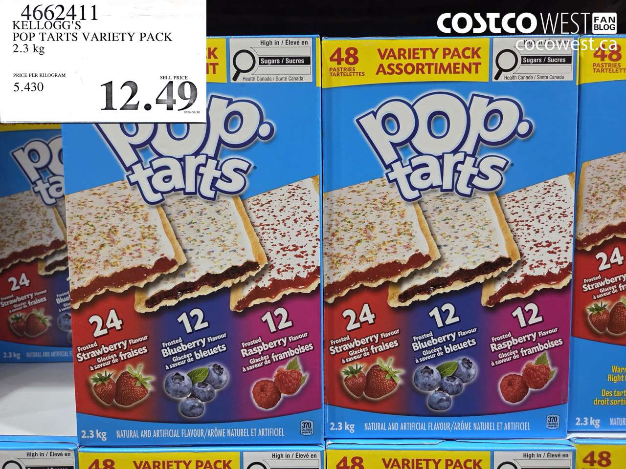 4662411 KELLOGG'S POP TARTS VARIETY PACK 2.3 KG $12.49