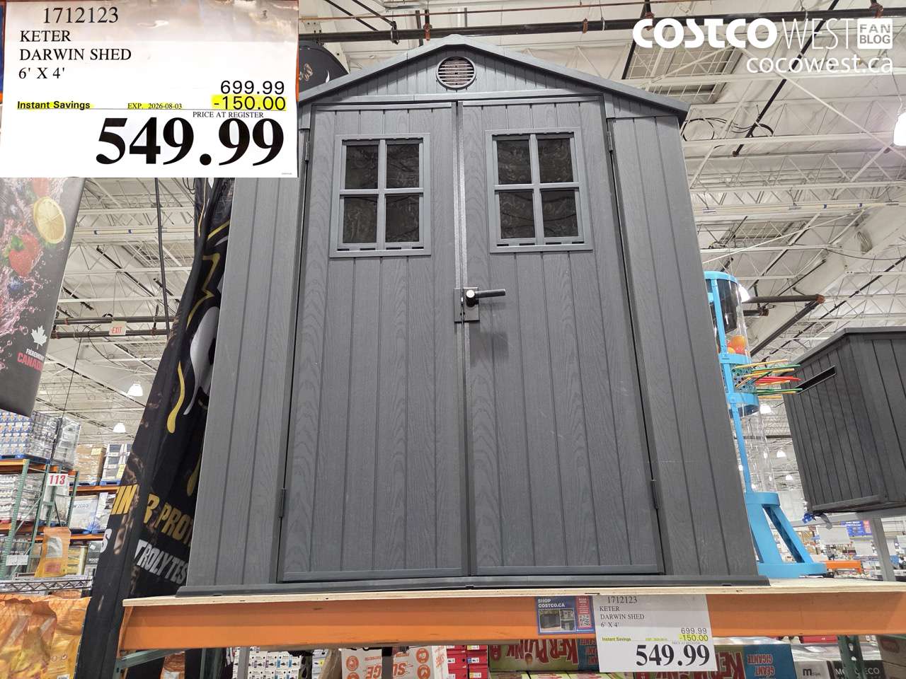 1712123 KETER DARWIN SHED 6' X 4' ($150.00 INSTANT SAVINGS EXPIRES ON 2026-08-03) $549.99