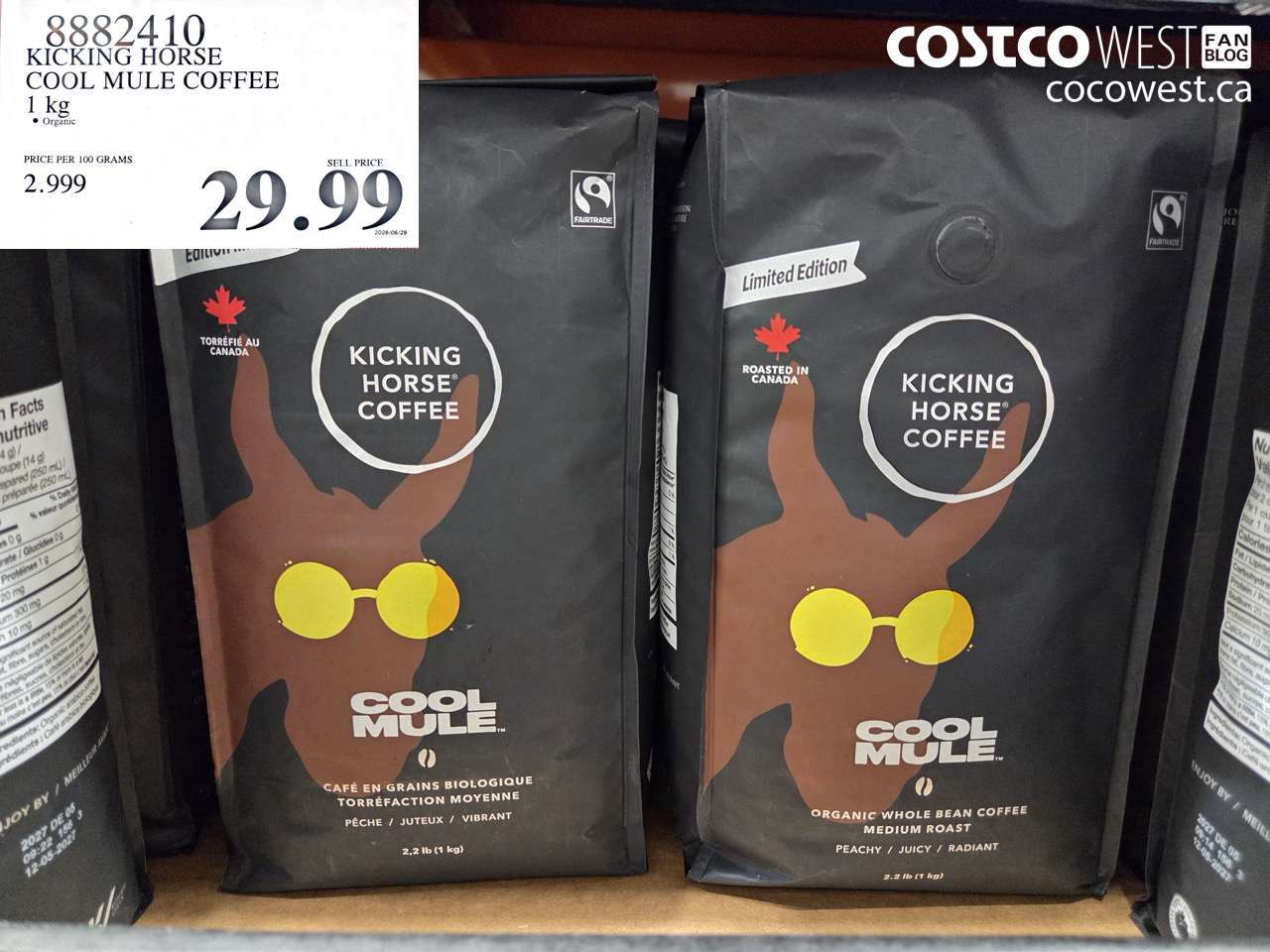 8882410 KICKING HORSE COOL MULE COFFEE 1 KG $29.99