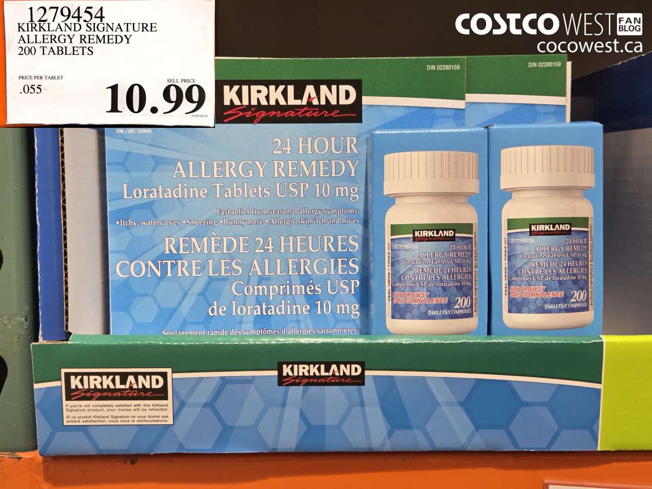 1279454 KIRKLAND SIGNATURE ALLERGY REMEDY 200 TABLETS $10.99