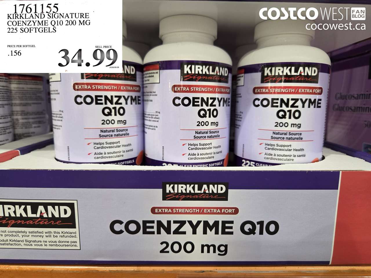 1761155 KIRKLAND SIGNATURE COENZYME Q10 200 MG 225 SOFTGELS $34.99