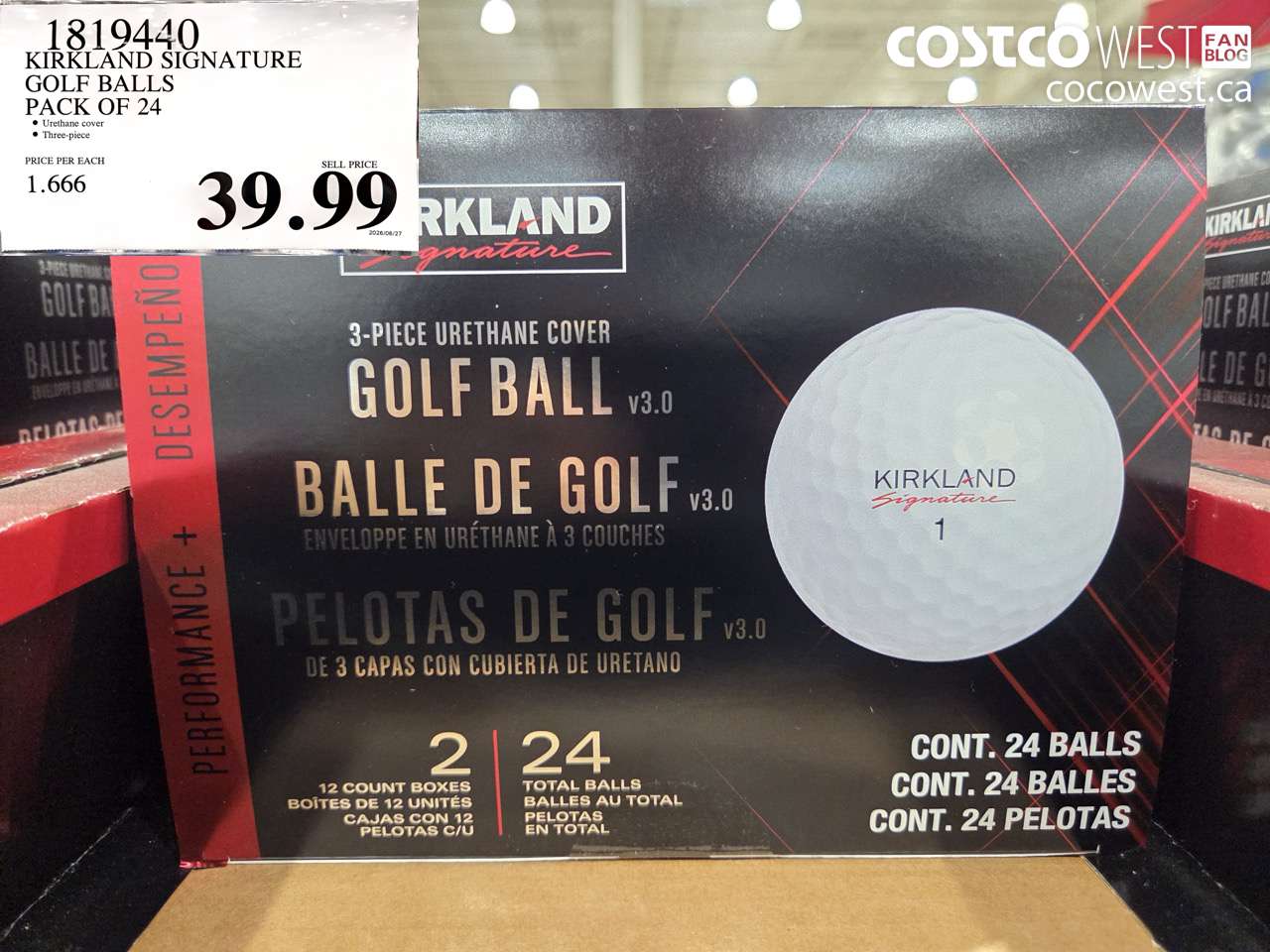 1819440 KIRKLAND SIGNATURE GOLF BALLS PACK OF 24 $39.99