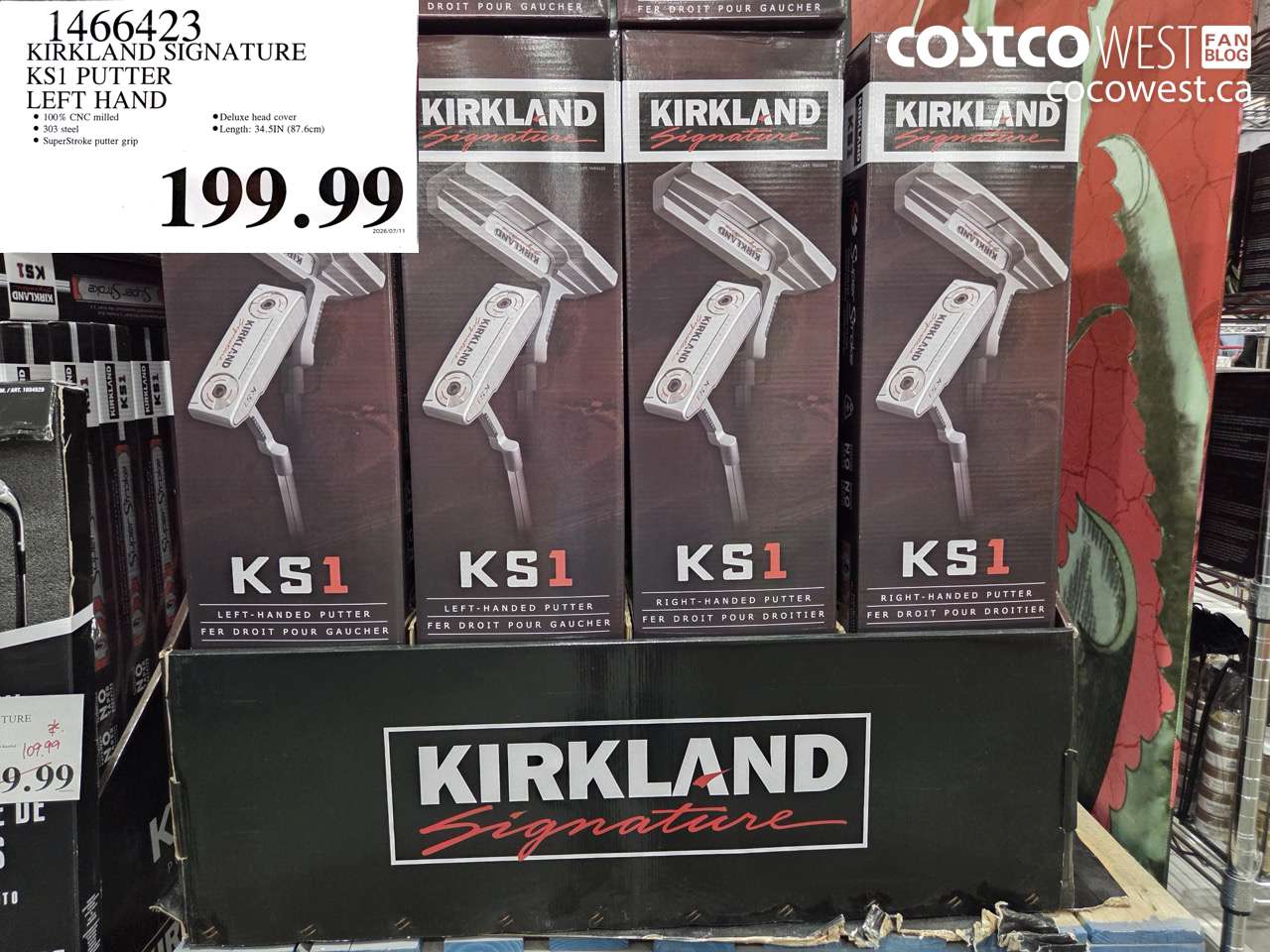 1466423 KIRKLAND SIGNATURE KS1 PUTTER LEFT HAND $199.99