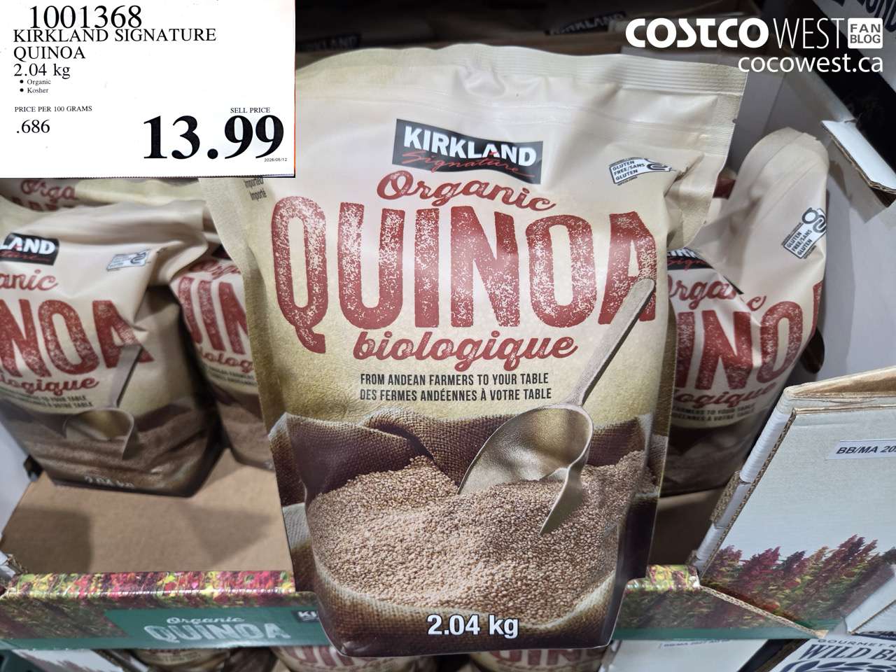 1001368 KIRKLAND SIGNATURE QUINOA 2.04 KG $13.99