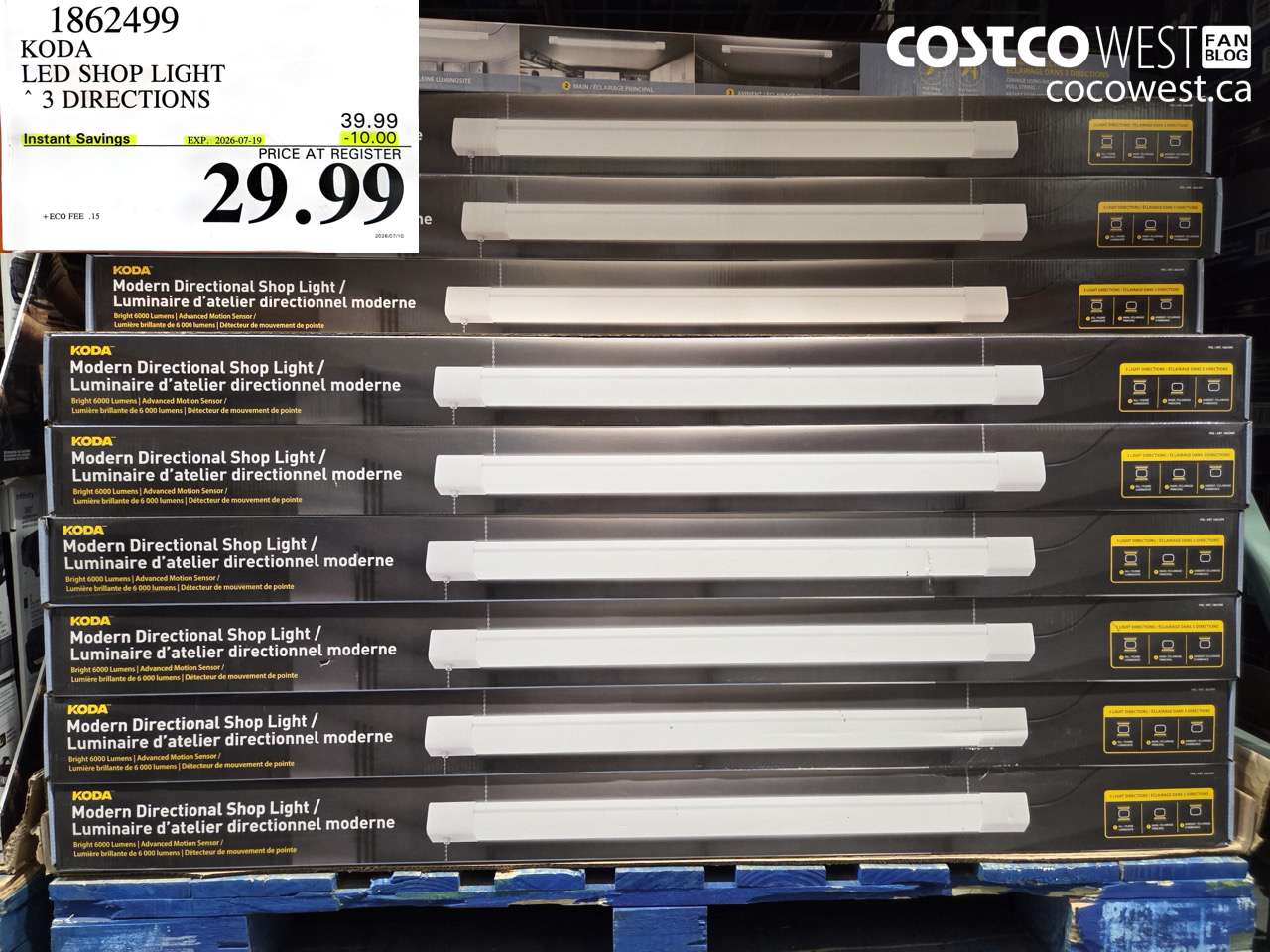 1862499 KODA LED SHOP LIGHT 3 DIRECTIONS ($10.00 INSTANT SAVINGS EXPIRES ON 2026-07-19) $29.99