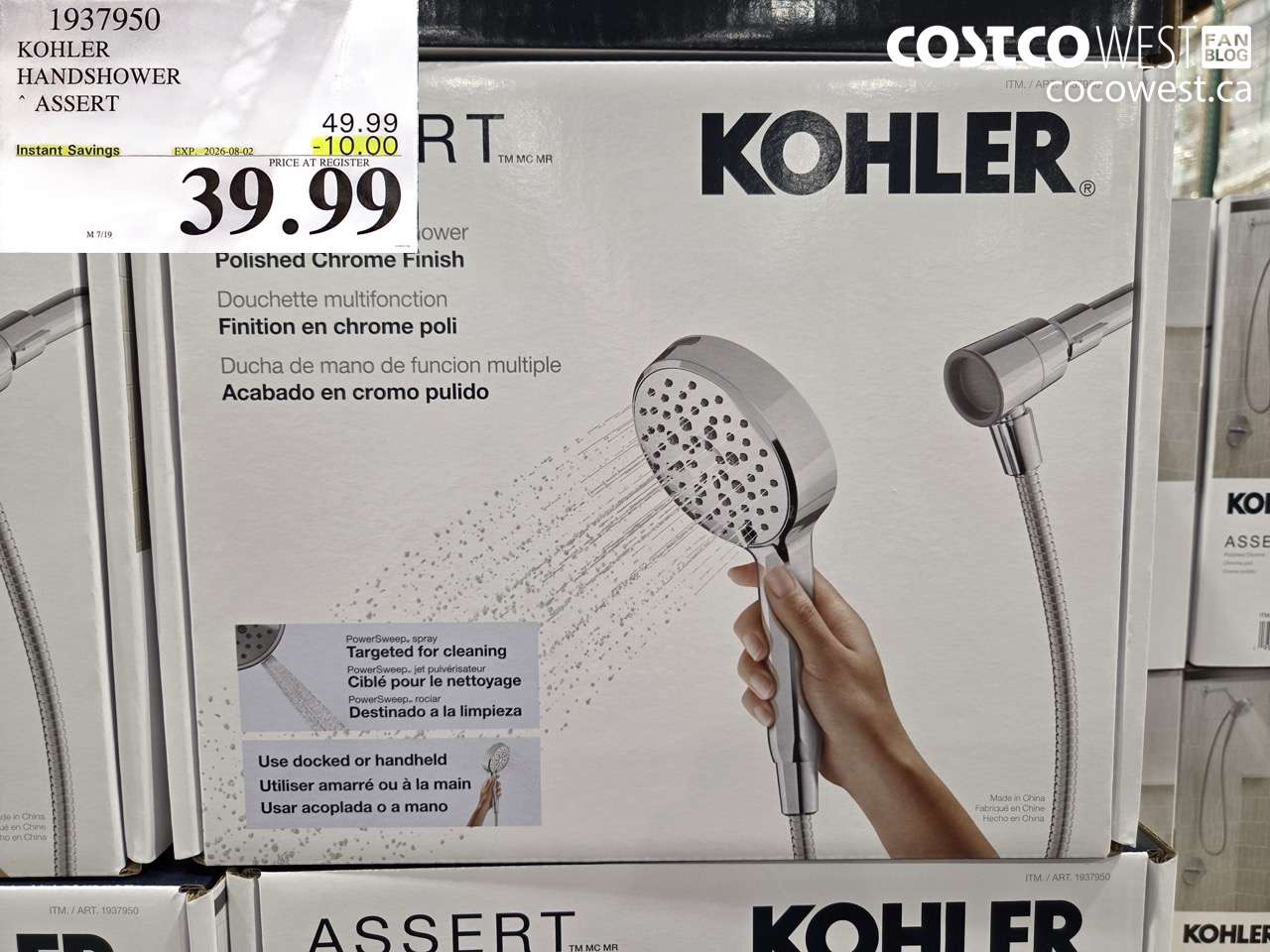 1937950 KOHLER HANDSHOWER ASSERT ($10.00 INSTANT SAVINGS EXPIRES ON 2026-08-02) $39.99