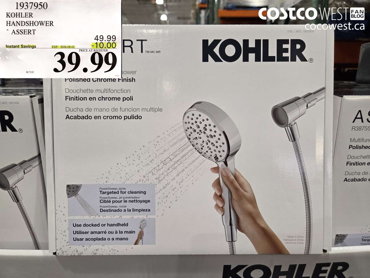 1937950 KOHLER HANDSHOWER ASSERT ($10.00 INSTANT SAVINGS EXPIRES ON 2026-08-02) $39.99