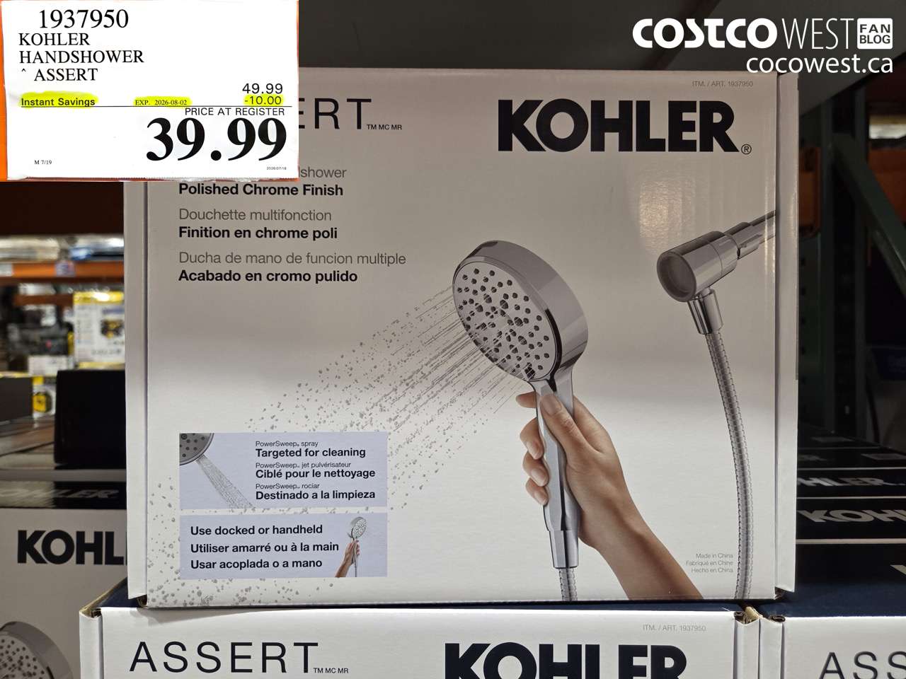 1937950 KOHLER HANDSHOWER ASSERT ($10.00 INSTANT SAVINGS EXPIRES ON 2026-08-02) $39.99