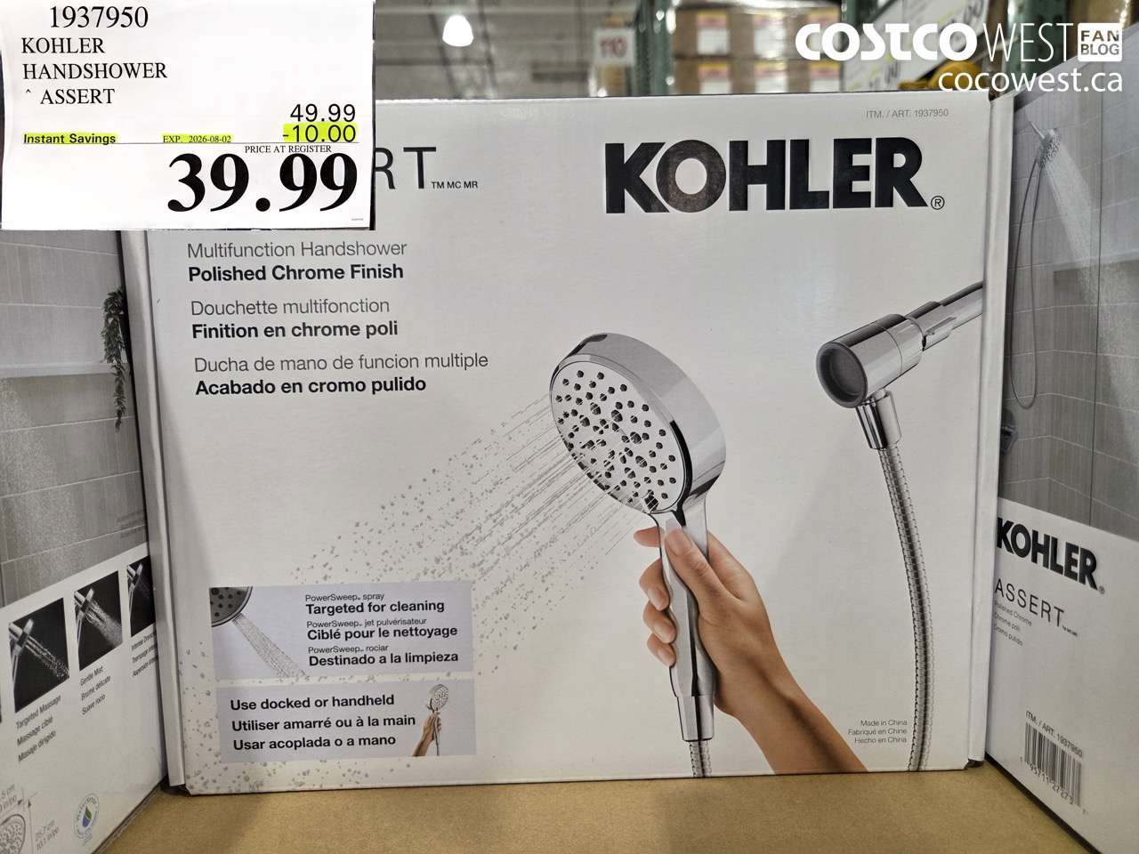 1937950 KOHLER HANDSHOWER ASSERT ($10.00 INSTANT SAVINGS EXPIRES ON 2026-08-02) $39.99