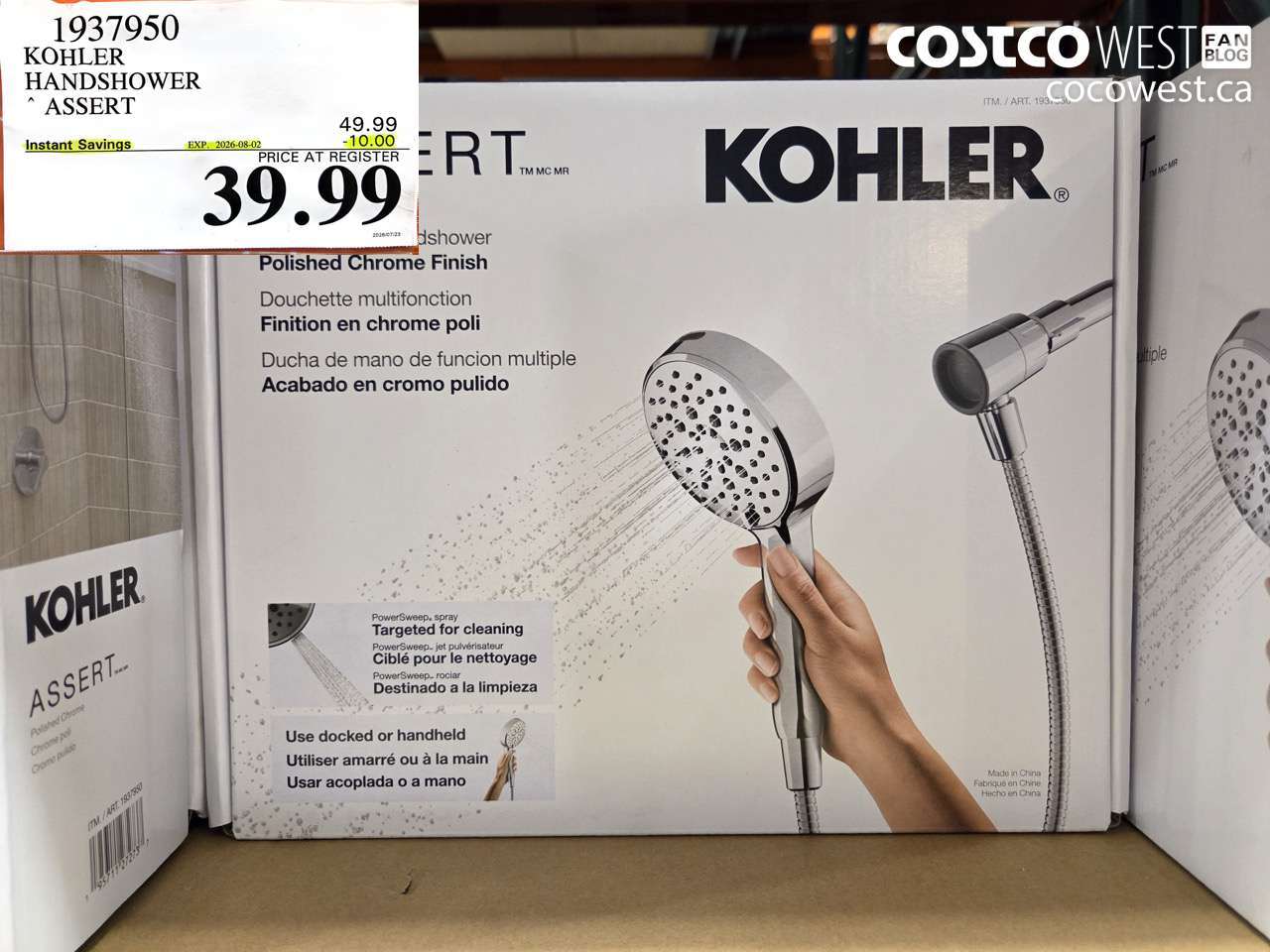 1937950 KOHLER HANDSHOWER ASSERT ($10.00 INSTANT SAVINGS EXPIRES ON 2026-08-02) $39.99