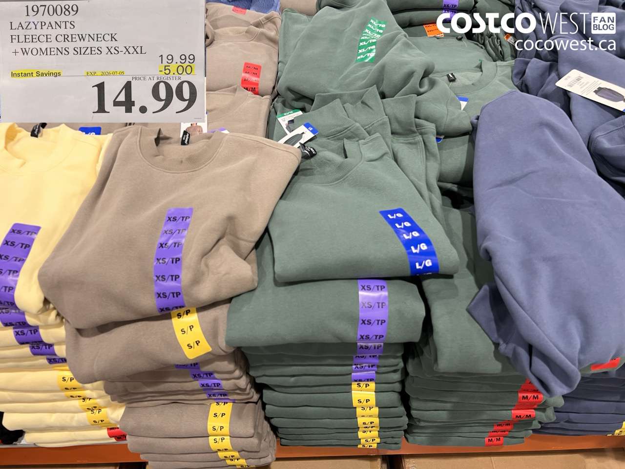 1970089 LAZYPANTS FLEECE CREWNECK WOMENS SIZES XS-XXL ($5.00 INSTANT SAVINGS EXPIRES ON 2026-07-05) $14.99