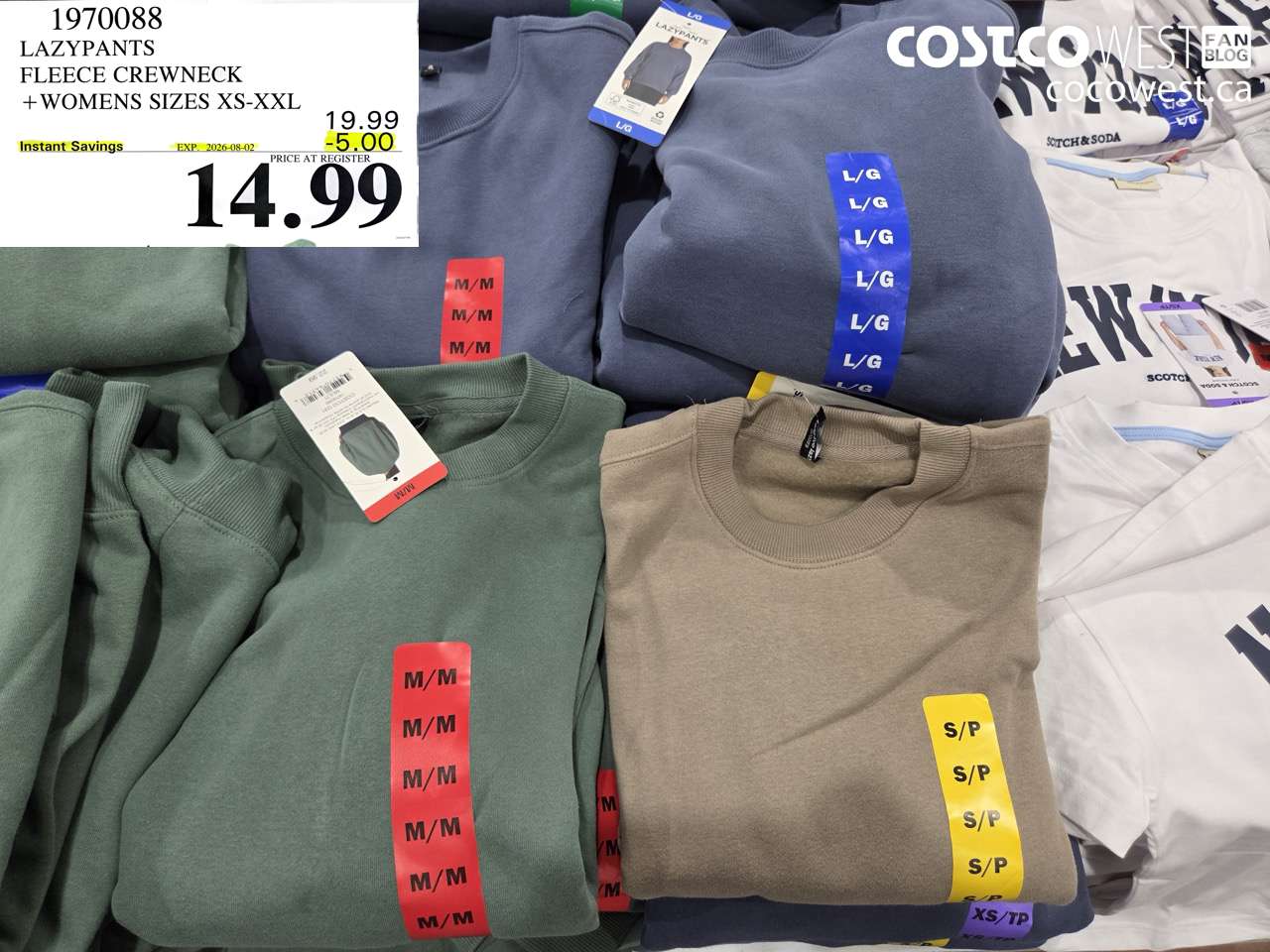 1970088 LAZYPANTS FLEECE CREWNECK WOMENS SIZES XS-XXL ($5.00 INSTANT SAVINGS EXPIRES ON 2026-08-02) $14.99