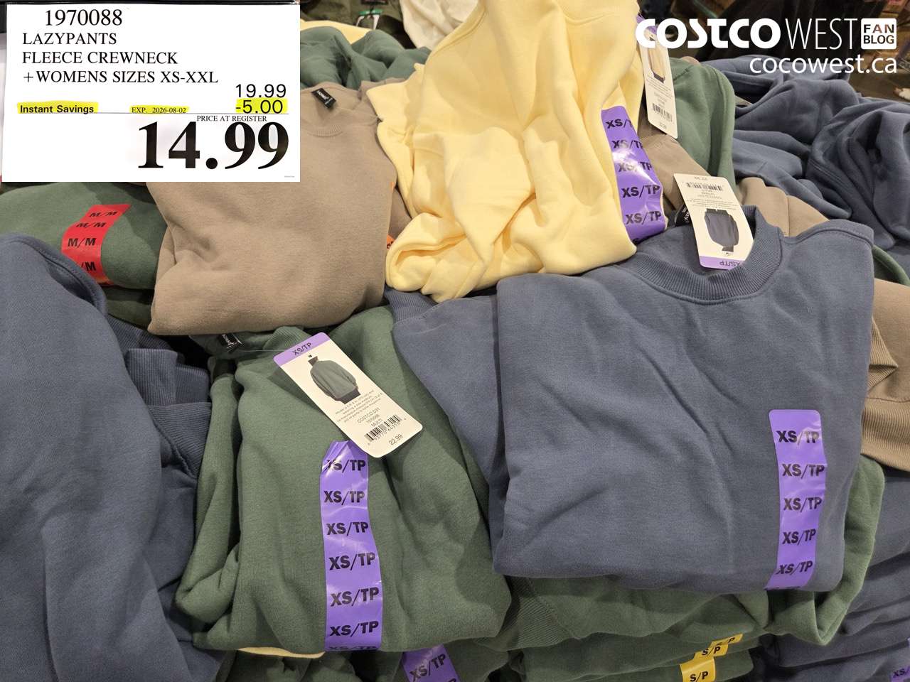 1970088 LAZYPANTS FLEECE CREWNECK + WOMENS SIZES XS-XXL ($5.00 INSTANT SAVINGS EXPIRES ON 2026-08-02) $14.99