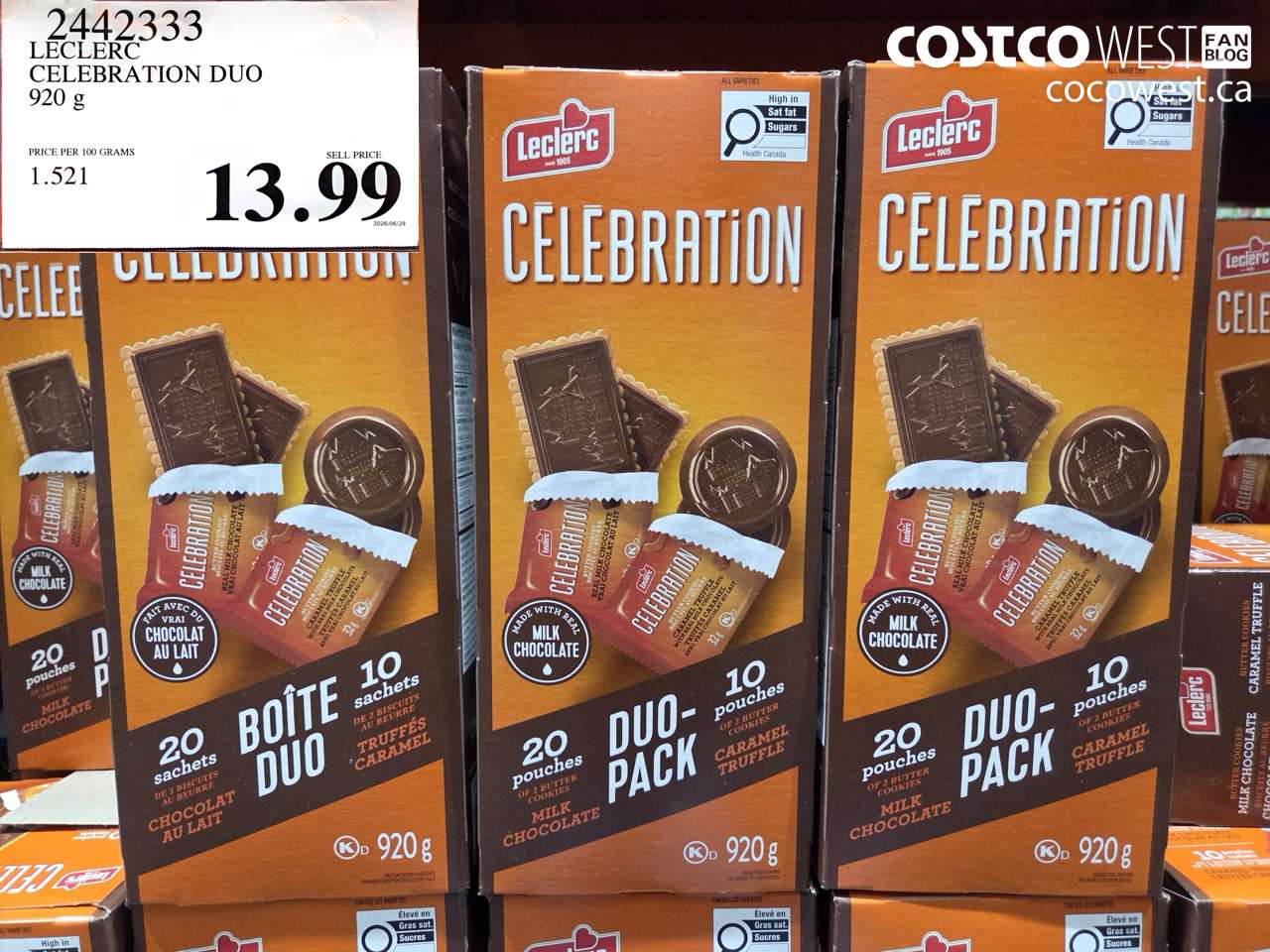 2442333 LECLERC CELEBRATION DUO 920 G $13.99