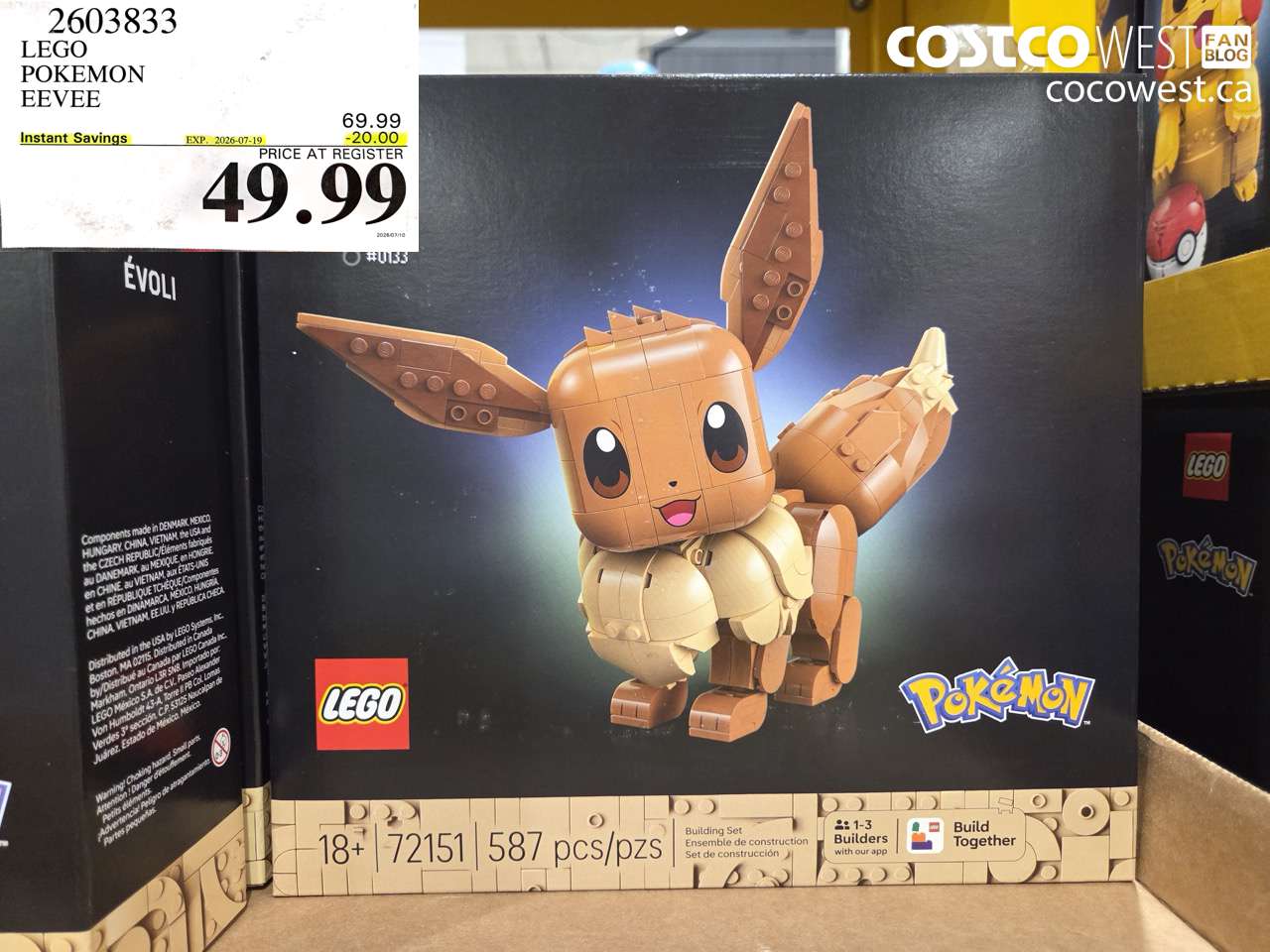 2603833 LEGO POKEMON EEVEE ($20.00 INSTANT SAVINGS EXPIRES ON 2026-07-19) $49.99