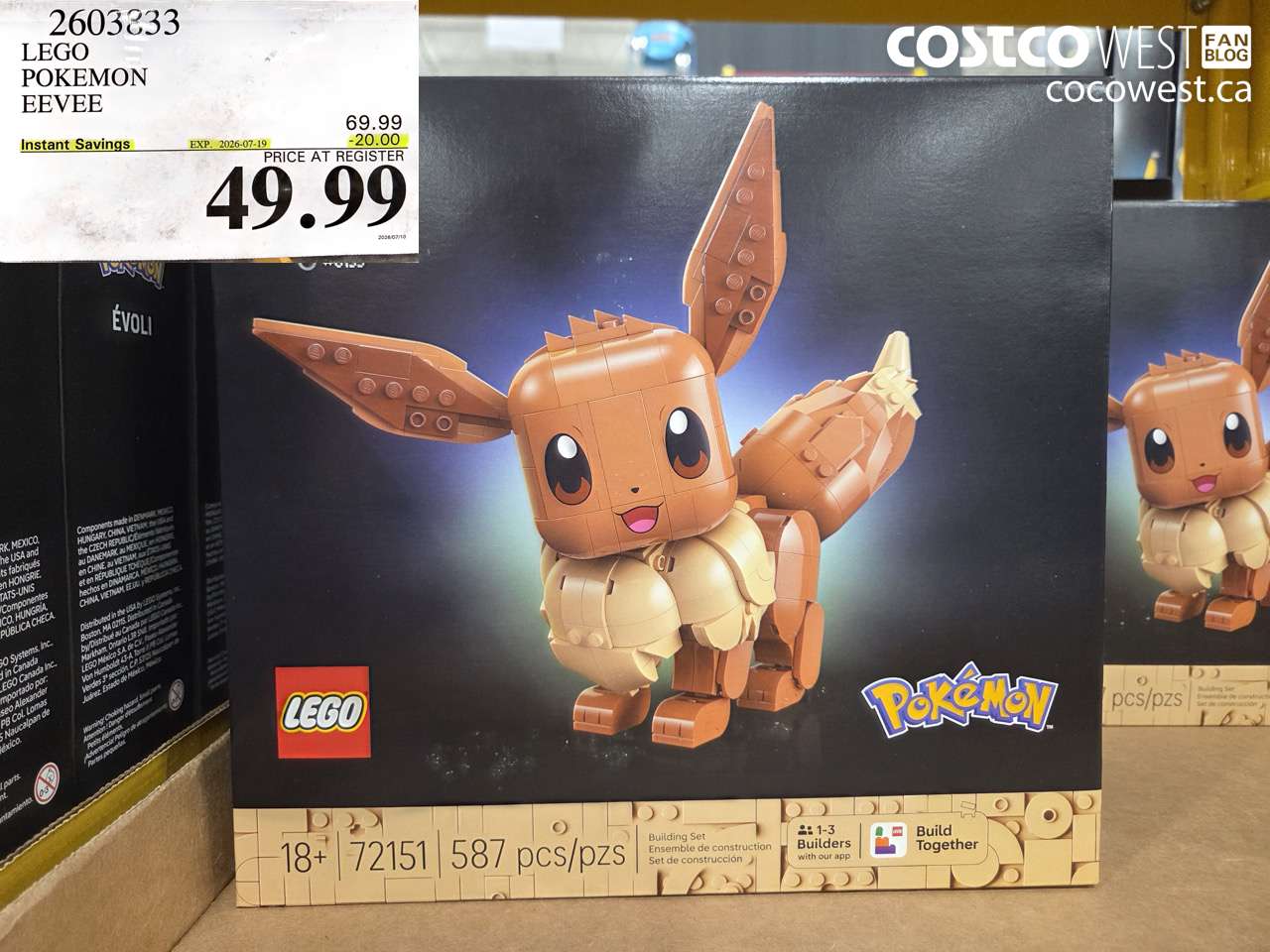 2603833 LEGO POKEMON EEVEE ($20.00 INSTANT SAVINGS EXPIRES ON 2026-07-19) $49.99