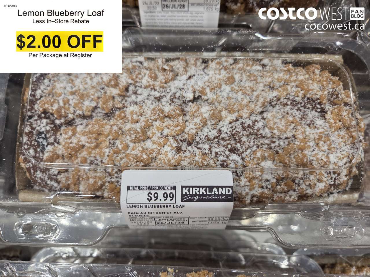1918393 LEMON BLUEBERRY LOAF ($2.00 INSTANT SAVINGS)