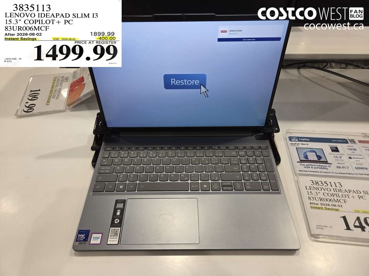 3835113 LENOVO IDEAPAD SLIM I3 15.3