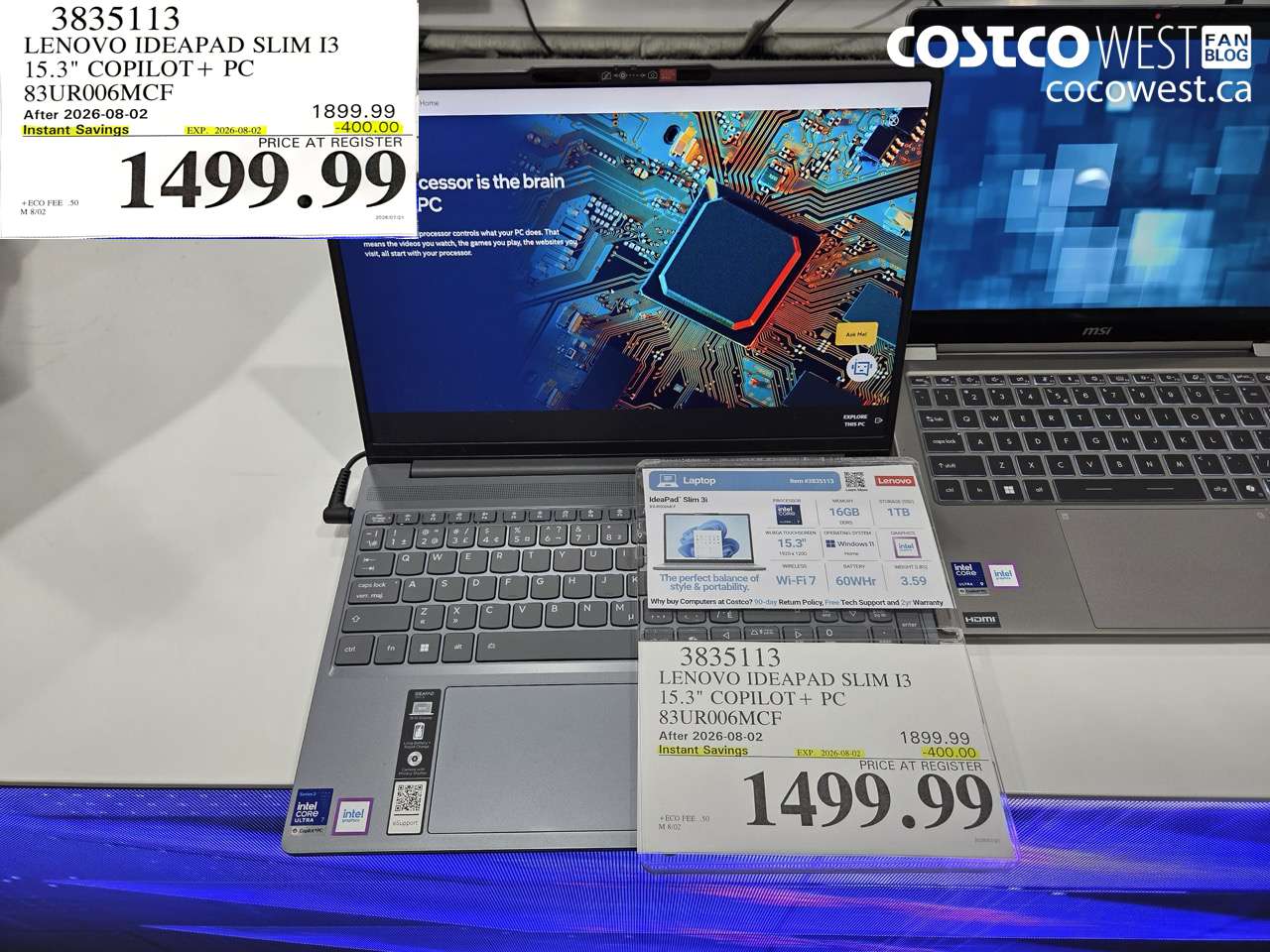 3835113 LENOVO IDEAPAD SLIM I3 15.3