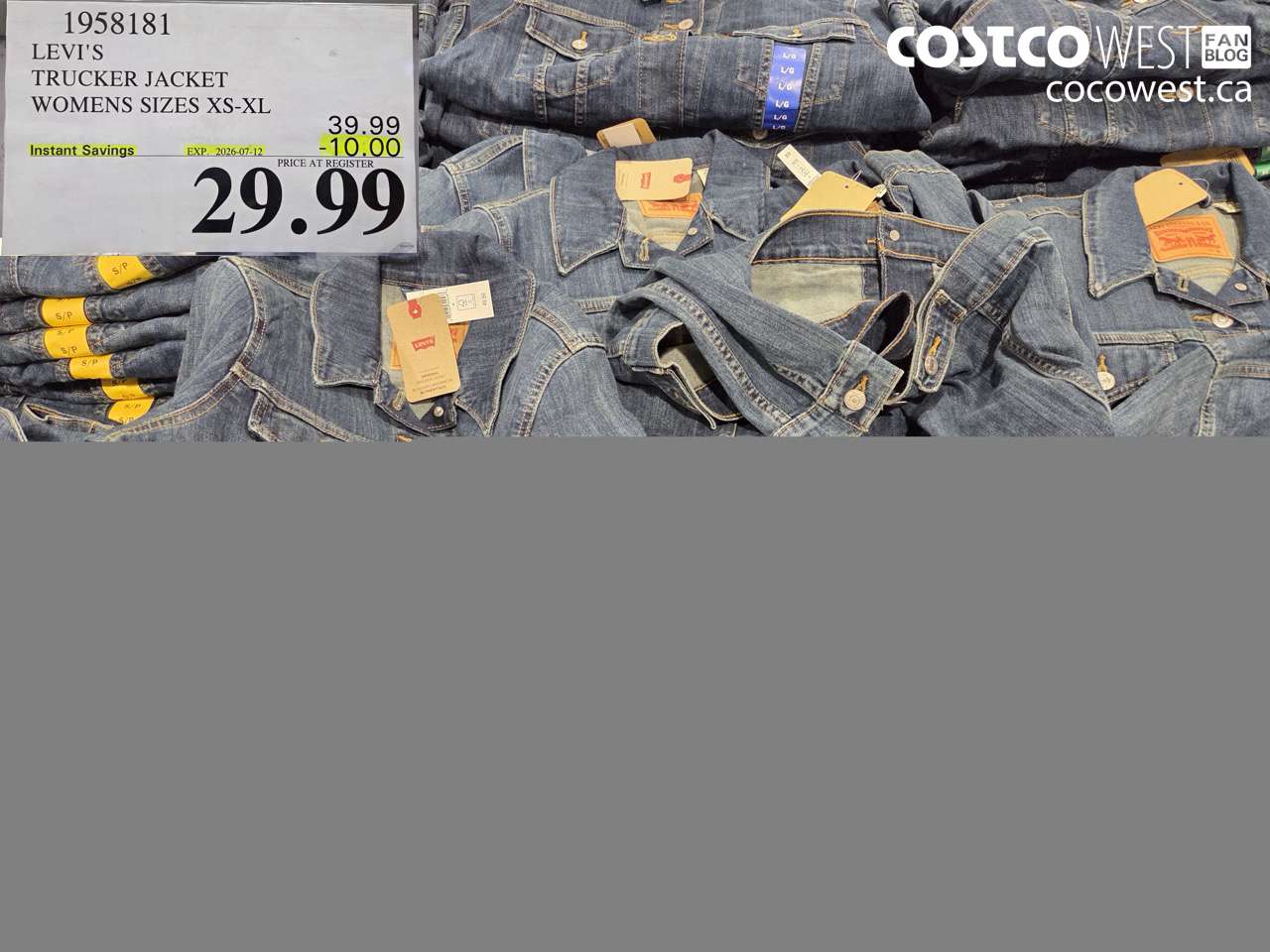 1958181 LEVI'S TRUCKER JACKET WOMENS SIZES XS-XL ($10.00 INSTANT SAVINGS EXPIRES ON 2026-07-12) $29.99