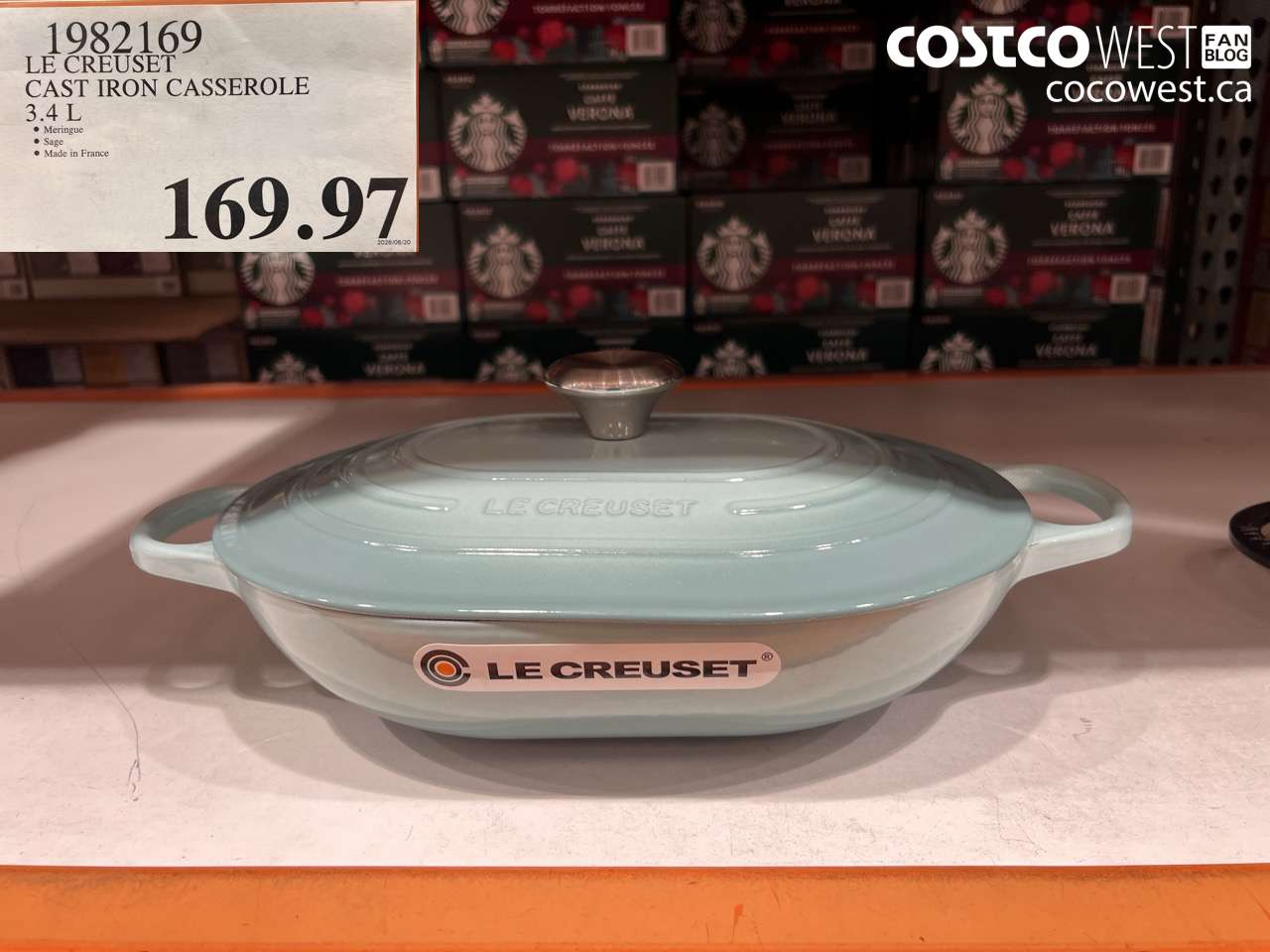 1982169 LE CREUSET CAST IRON CASSEROLE 3.4 L $169.97