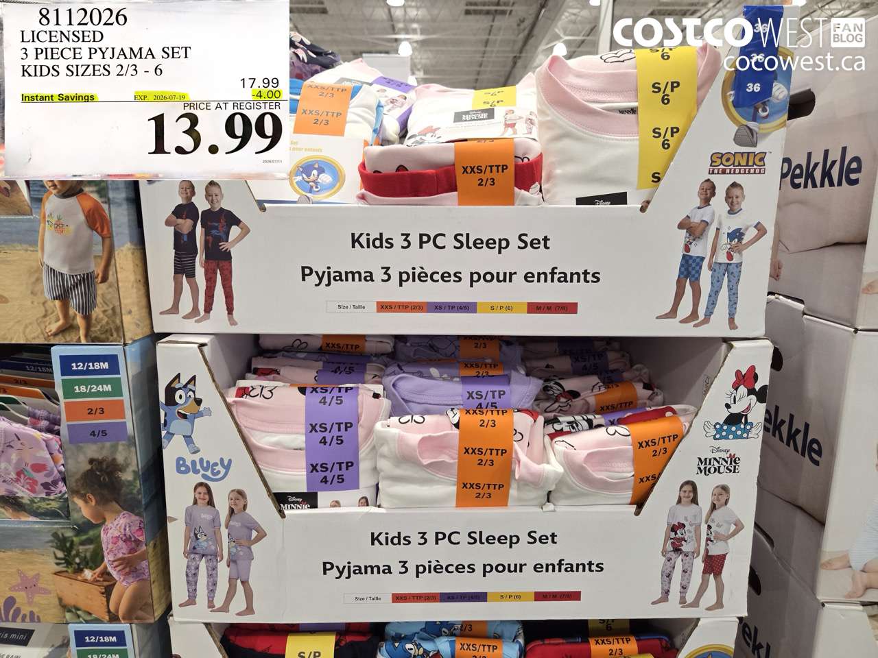 8112026 LICENSED 3 PIECE PYJAMA SET KIDS SIZES 2/3 - 6 ($4.00 INSTANT SAVINGS EXPIRES ON 2026-07-19) $13.99