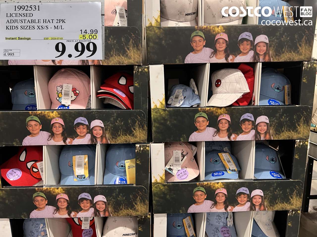 1992531 LICENSED ADJUSTABLE HAT 2PK KIDS SIZES XS/S - M/L ($5.00 INSTANT SAVINGS EXPIRES ON 2026-07-05) $9.99