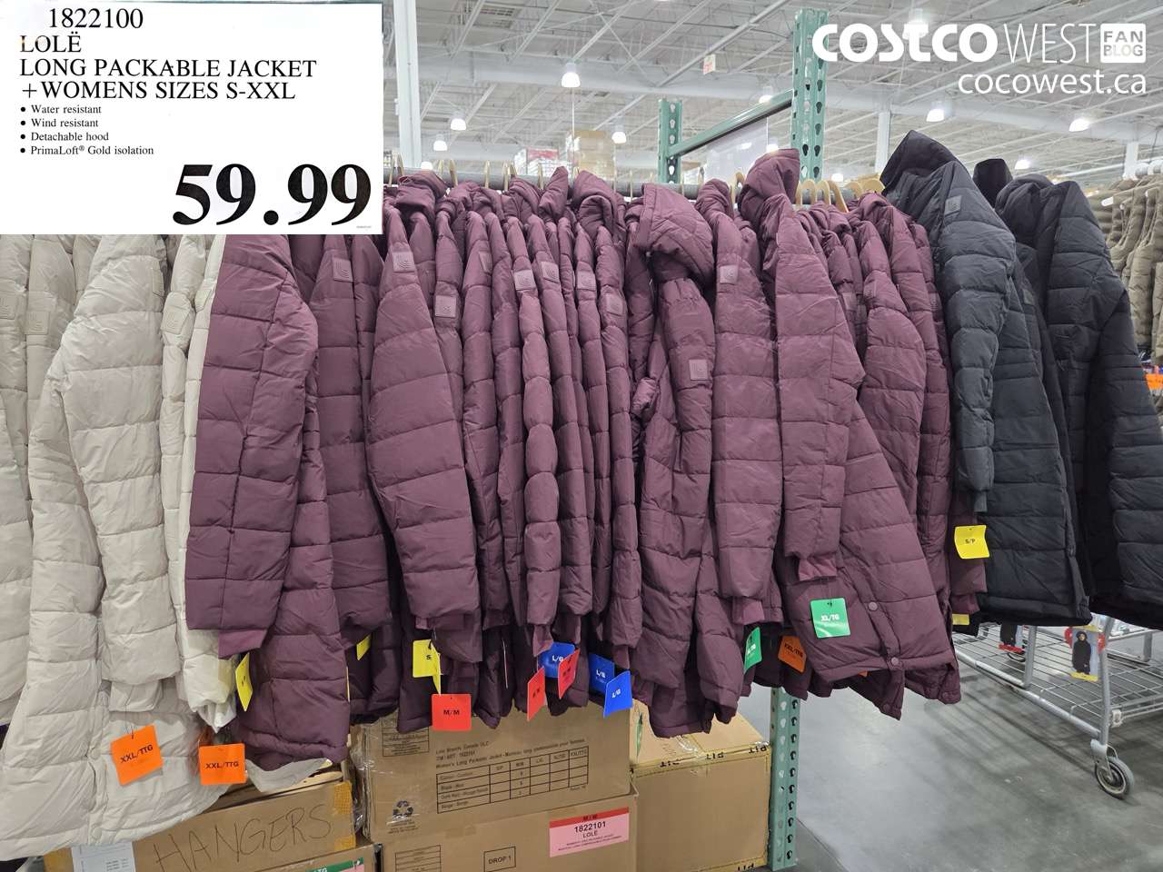 1822100 LOLË LONG PACKABLE JACKET WOMENS SIZES S-XXL $59.99