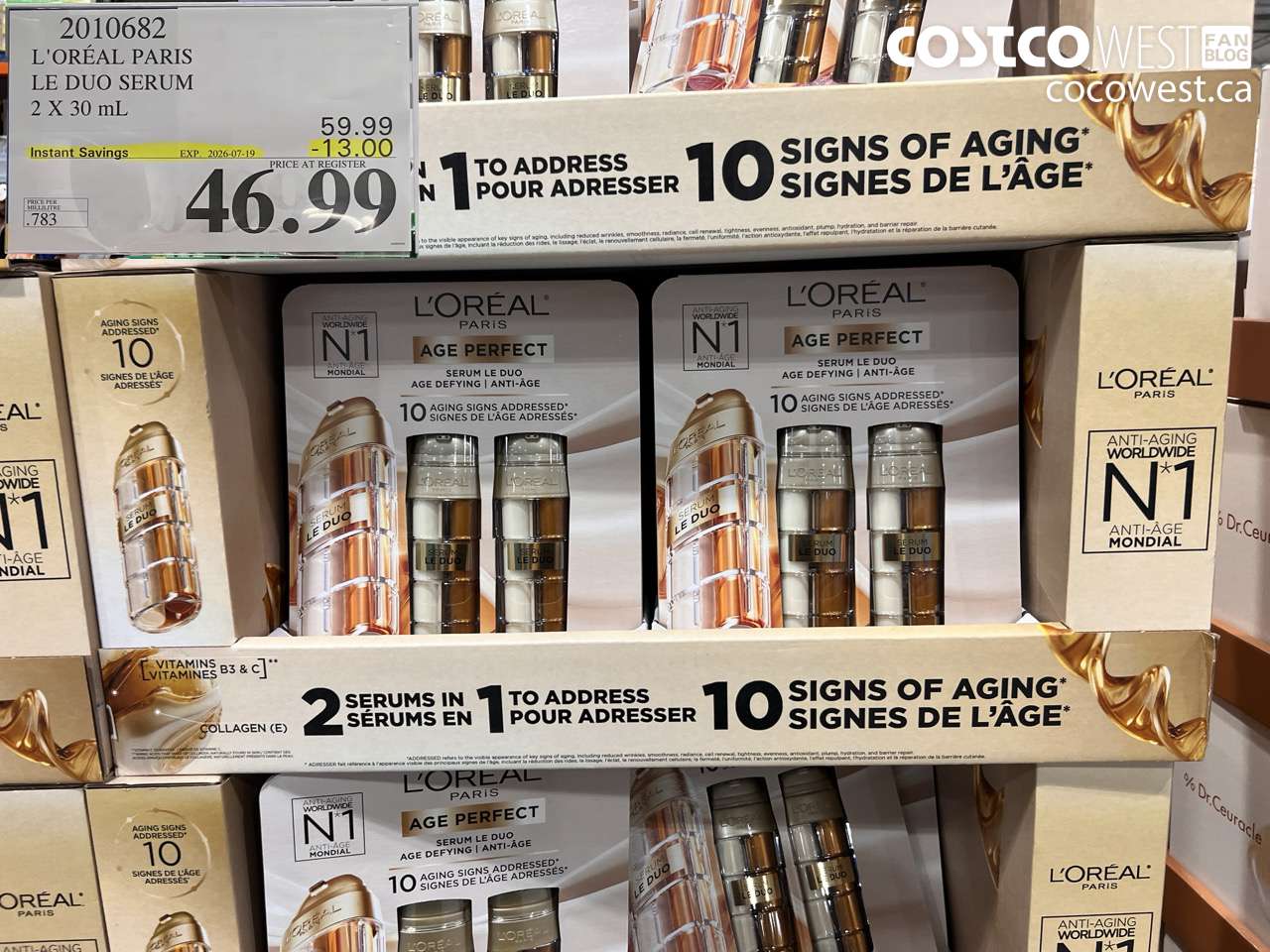 2010682 L'ORÉAL PARIS LE DUO SERUM 2 X 30 ML ($13.00 INSTANT SAVINGS EXPIRES ON 2026-07-19) $46.99
