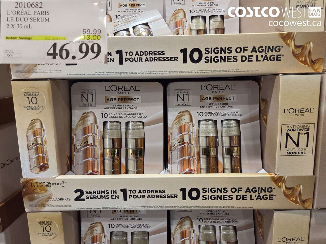 2010682 L'ORÉAL PARIS LE DUO SERUM 2 X 30 ML ($13.00 INSTANT SAVINGS EXPIRES ON 2026-07-19) $46.99