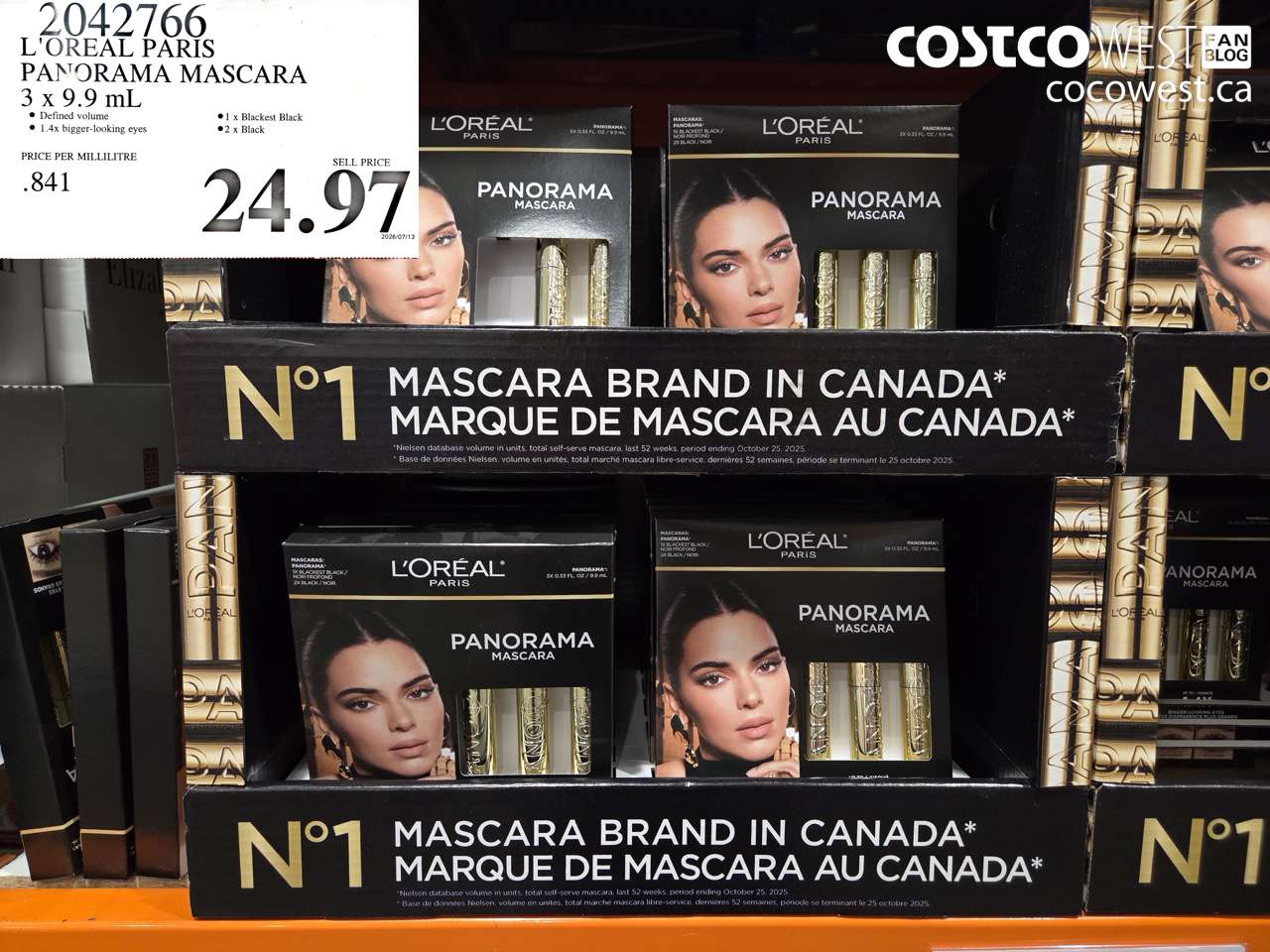 2042766 L'OREAL PARIS PANORAMA MASCARA 3 X 9.9 ML $24.97