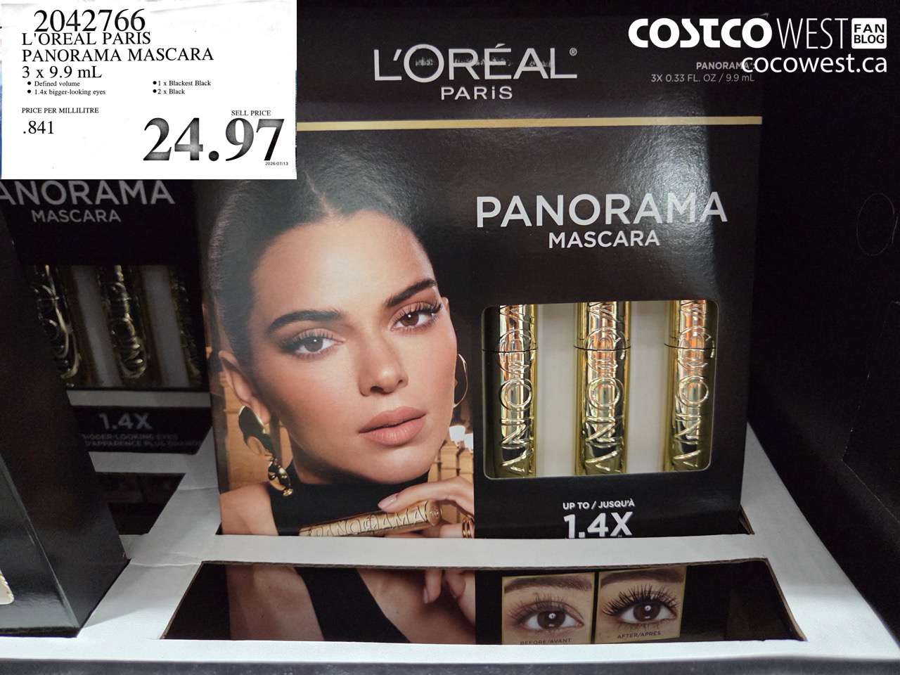 2042766 L'OREAL PARIS PANORAMA MASCARA 3 X 9.9 ML $24.97