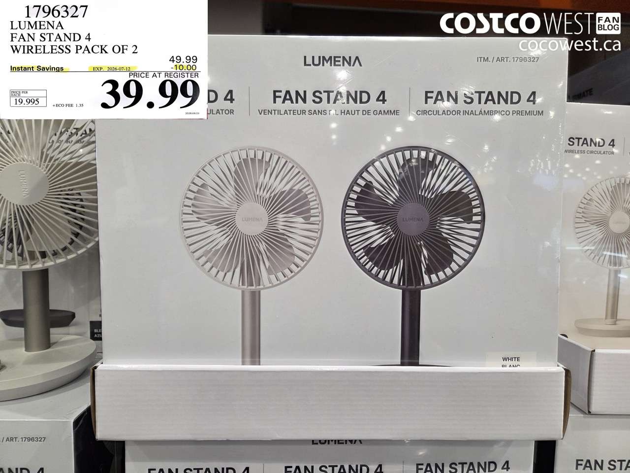 1796327 LUMENA FAN STAND 4 WIRELESS PACK OF 2 ($10.00 INSTANT SAVINGS EXPIRES ON 2026-07-12) $39.99