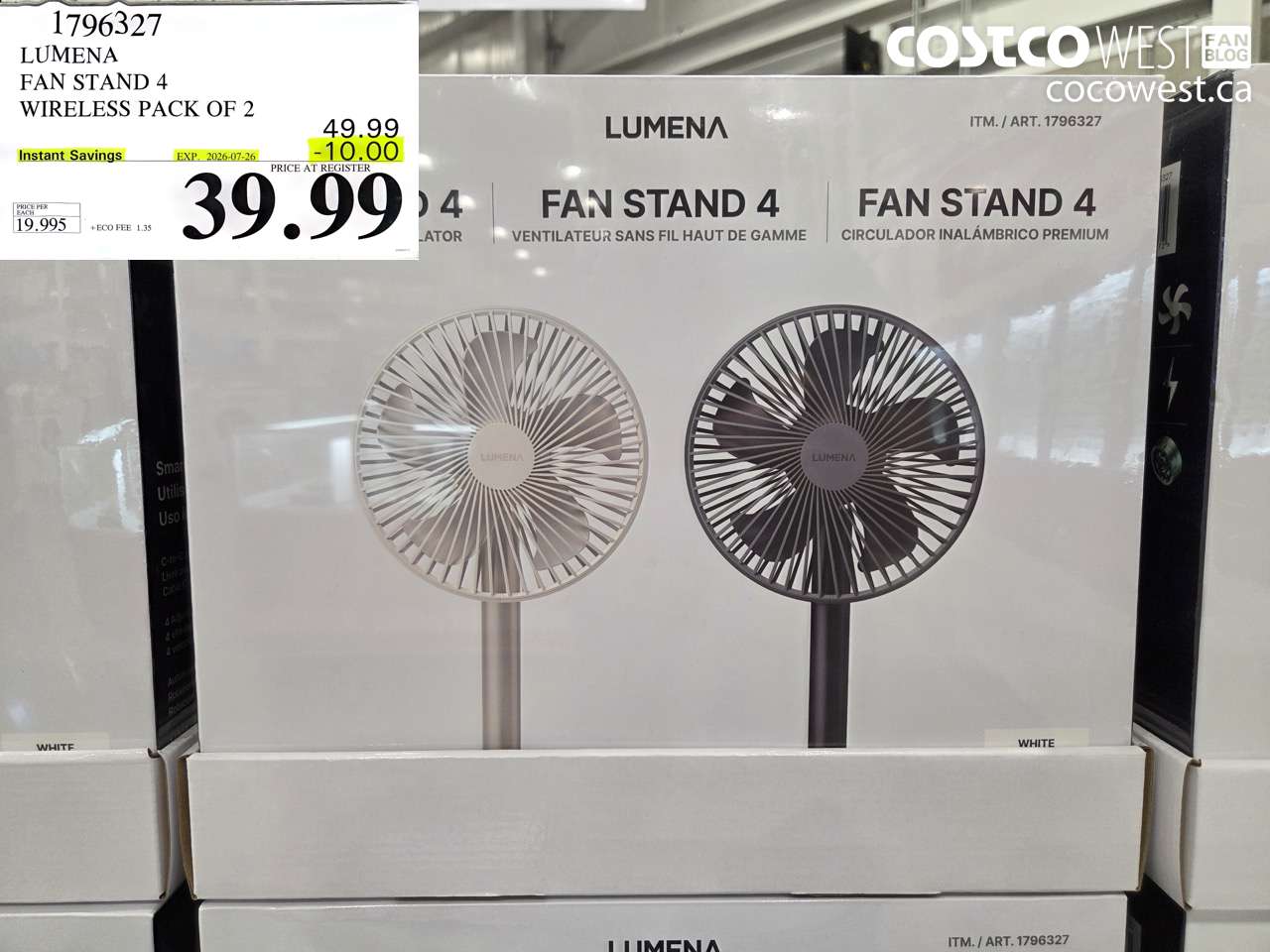 1796327 LUMENA FAN STAND 4 WIRELESS PACK OF 2 ($10.00 INSTANT SAVINGS EXPIRES ON 2026-07-26) $39.99
