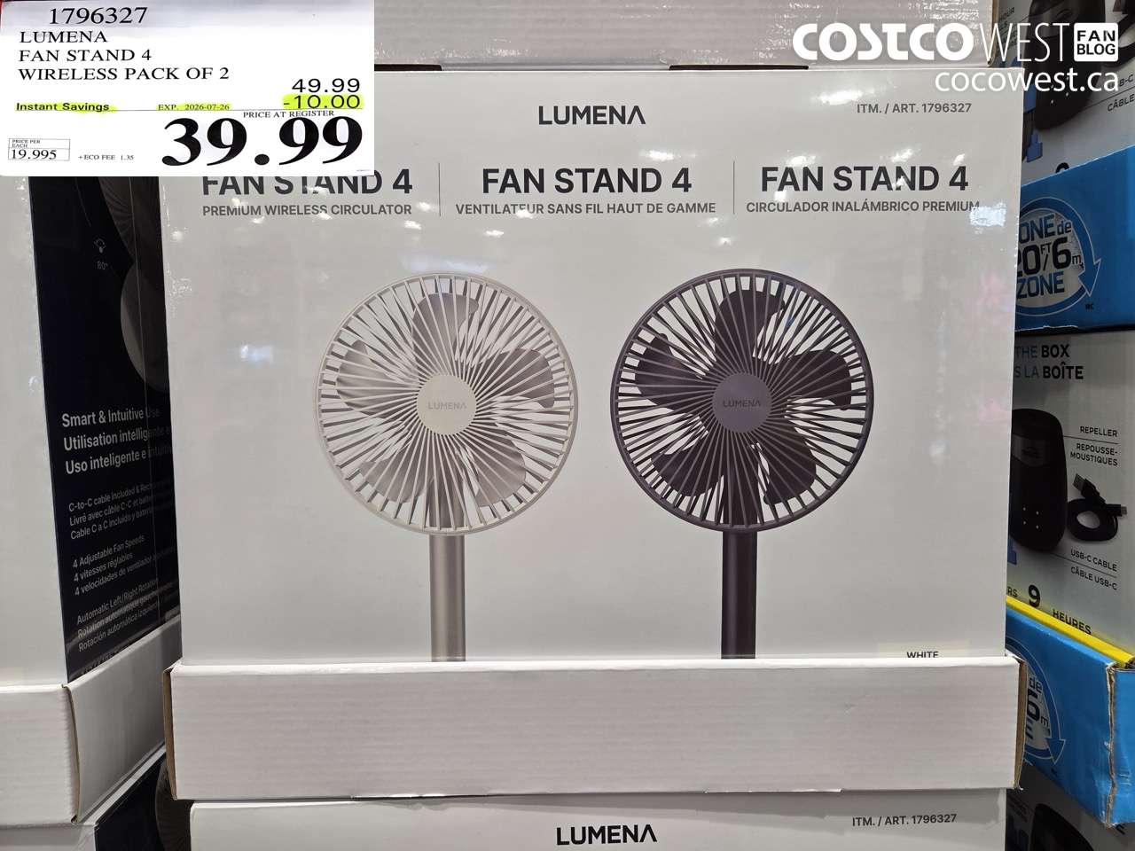 1796327 LUMENA FAN STAND 4 WIRELESS PACK OF 2 ($10.00 INSTANT SAVINGS EXPIRES ON 2026-07-26) $39.99