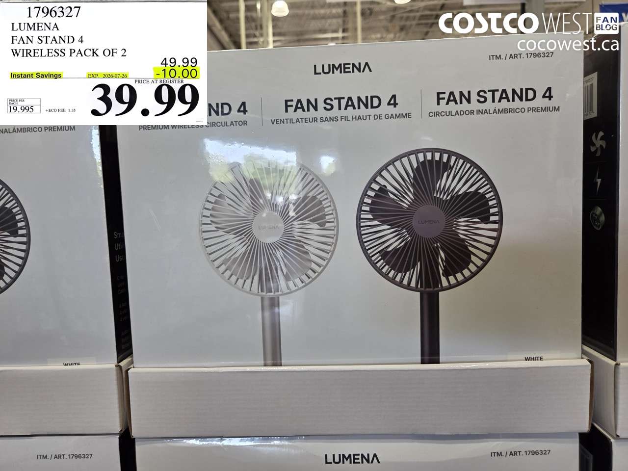 1796327 LUMENA FAN STAND 4 WIRELESS PACK OF 2 ($10.00 INSTANT SAVINGS EXPIRES ON 2026-07-26) $39.99